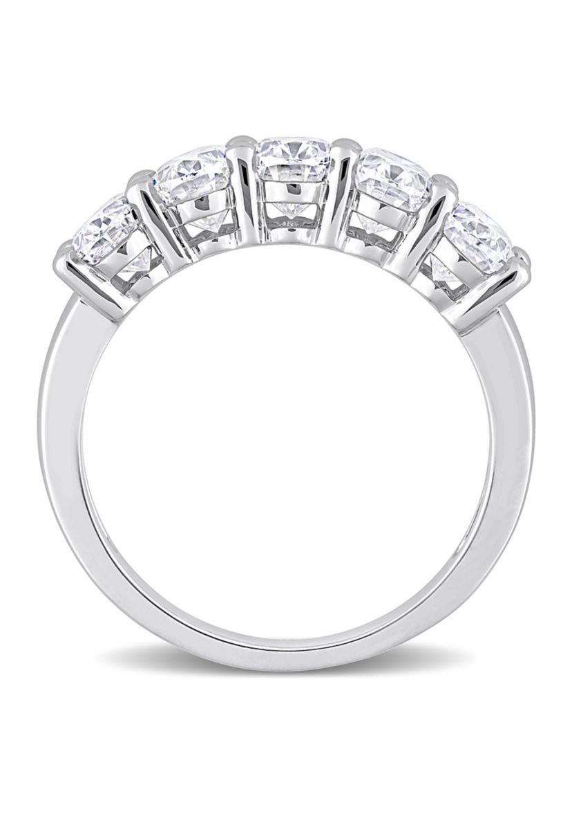 2.5 ct. t.w. Created Moissanite Oval Cut Semi Eternity Band in 10k White Gold