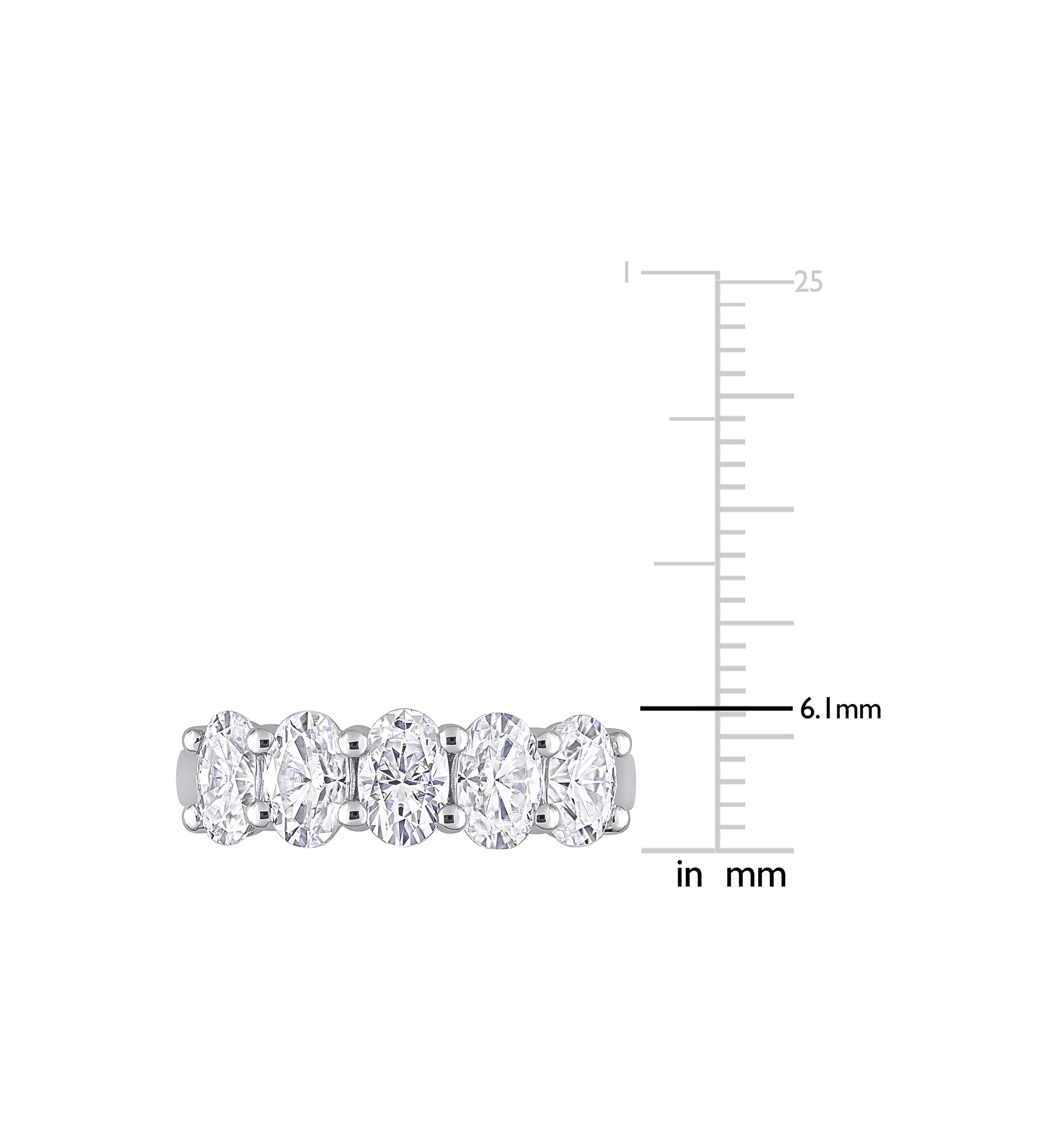 2.5 ct. t.w. Created Moissanite Oval Cut Semi Eternity Band in 10k White Gold