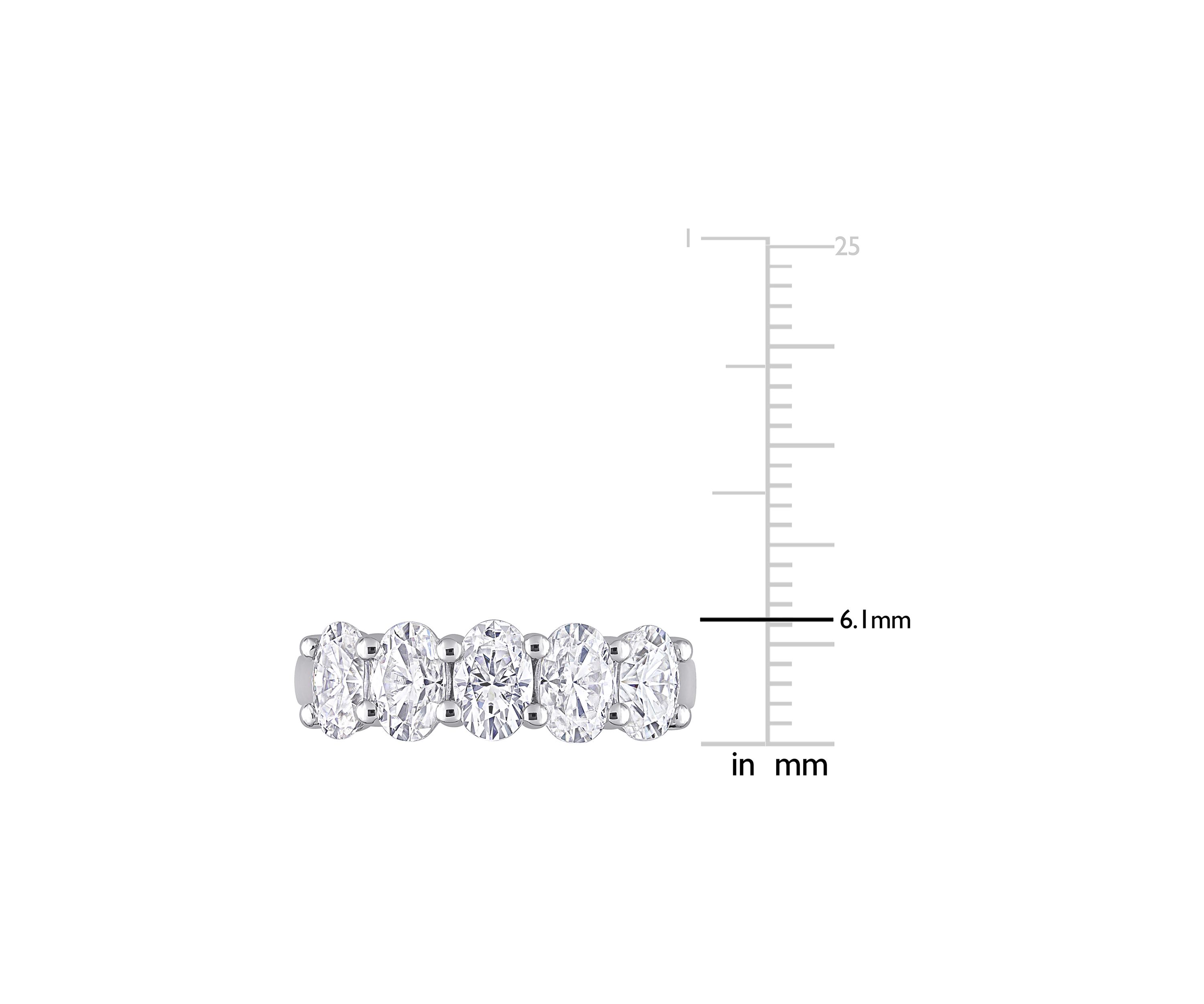 2.5 ct. t.w. Created Moissanite Oval Cut Semi Eternity Band in 10k White Gold