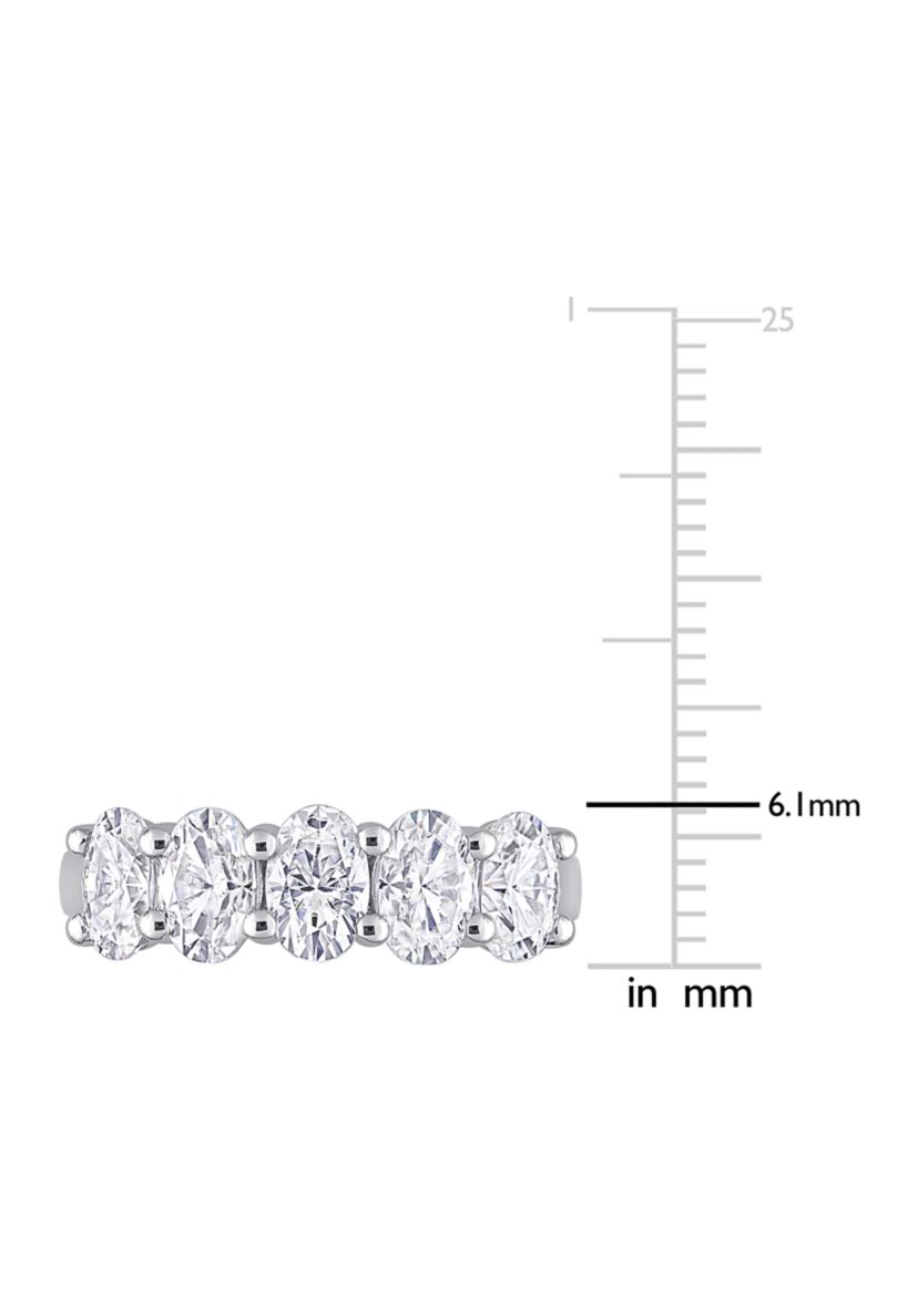 2.5 ct. t.w. Created Moissanite Oval Cut Semi Eternity Band in 10k White Gold