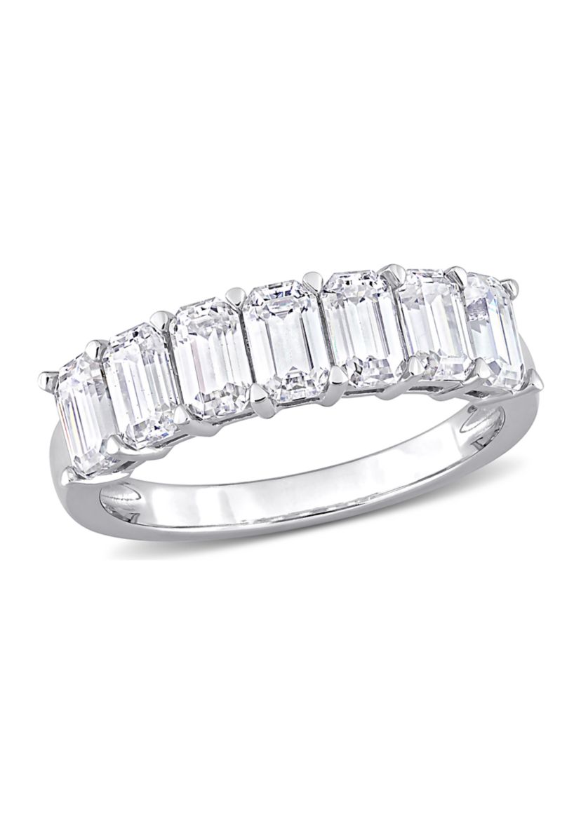2.1 ct. t.w. Created Moissanite Emerald Cut Semi Eternity Ring in 10k White Gold