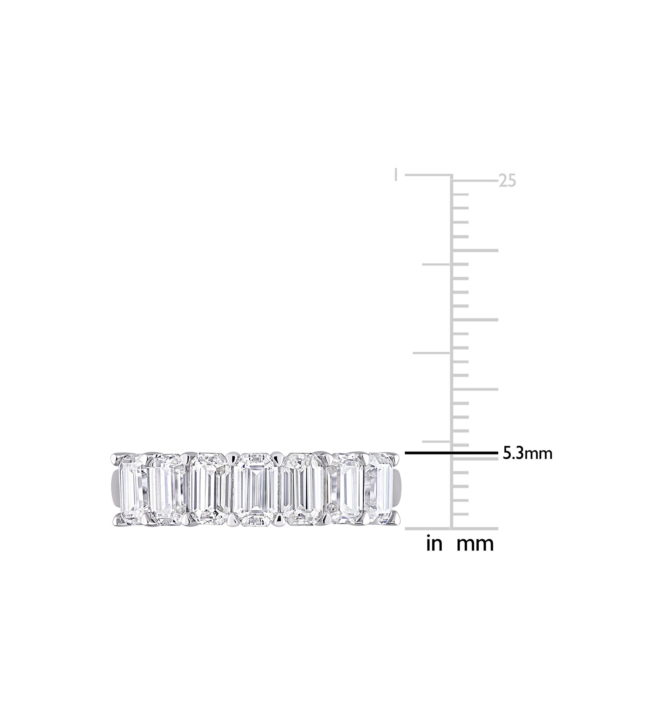 2.1 ct. t.w. Created Moissanite Emerald Cut Semi Eternity Ring in 10k White Gold