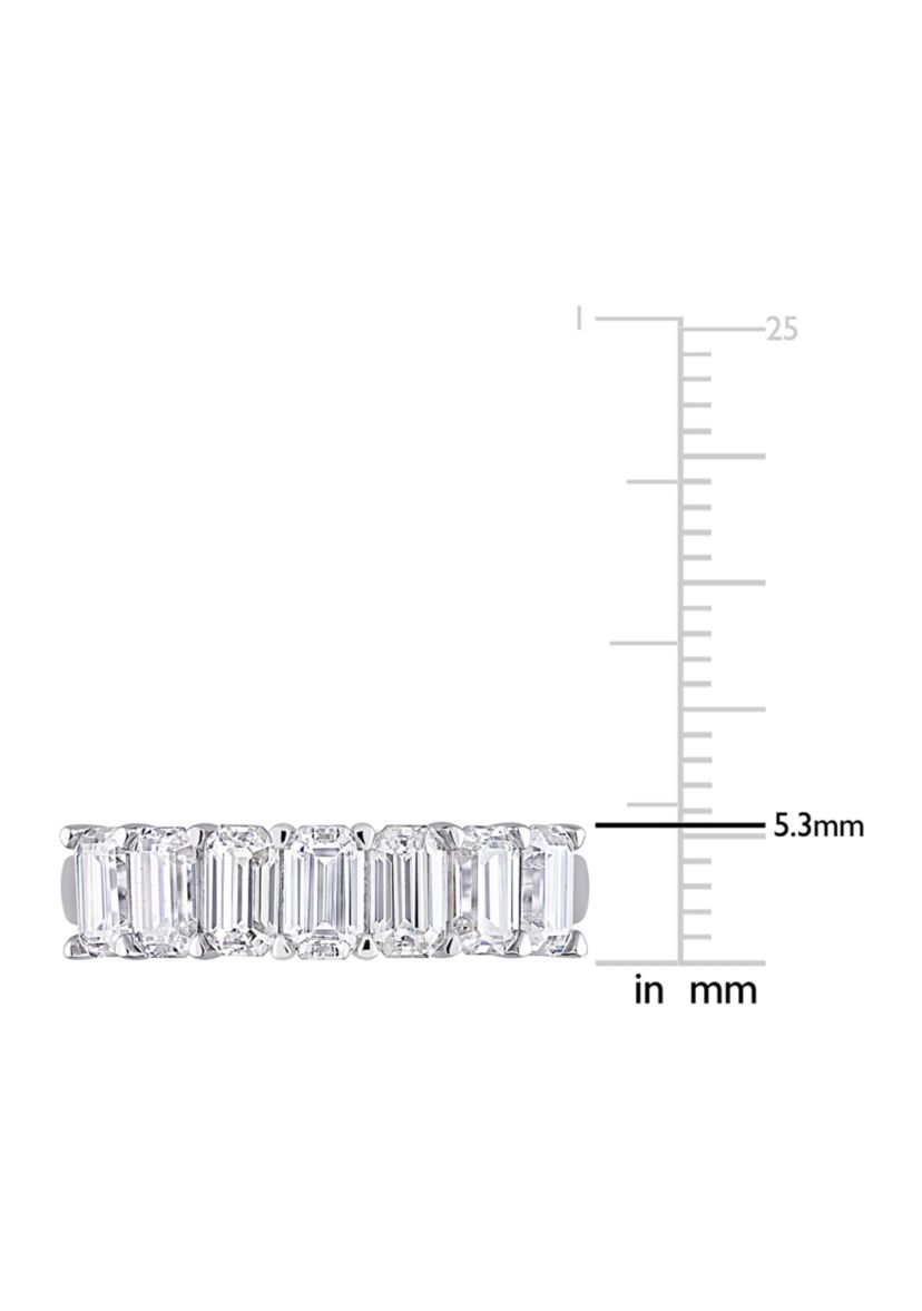 2.1 ct. t.w. Created Moissanite Emerald Cut Semi Eternity Ring in 10k White Gold