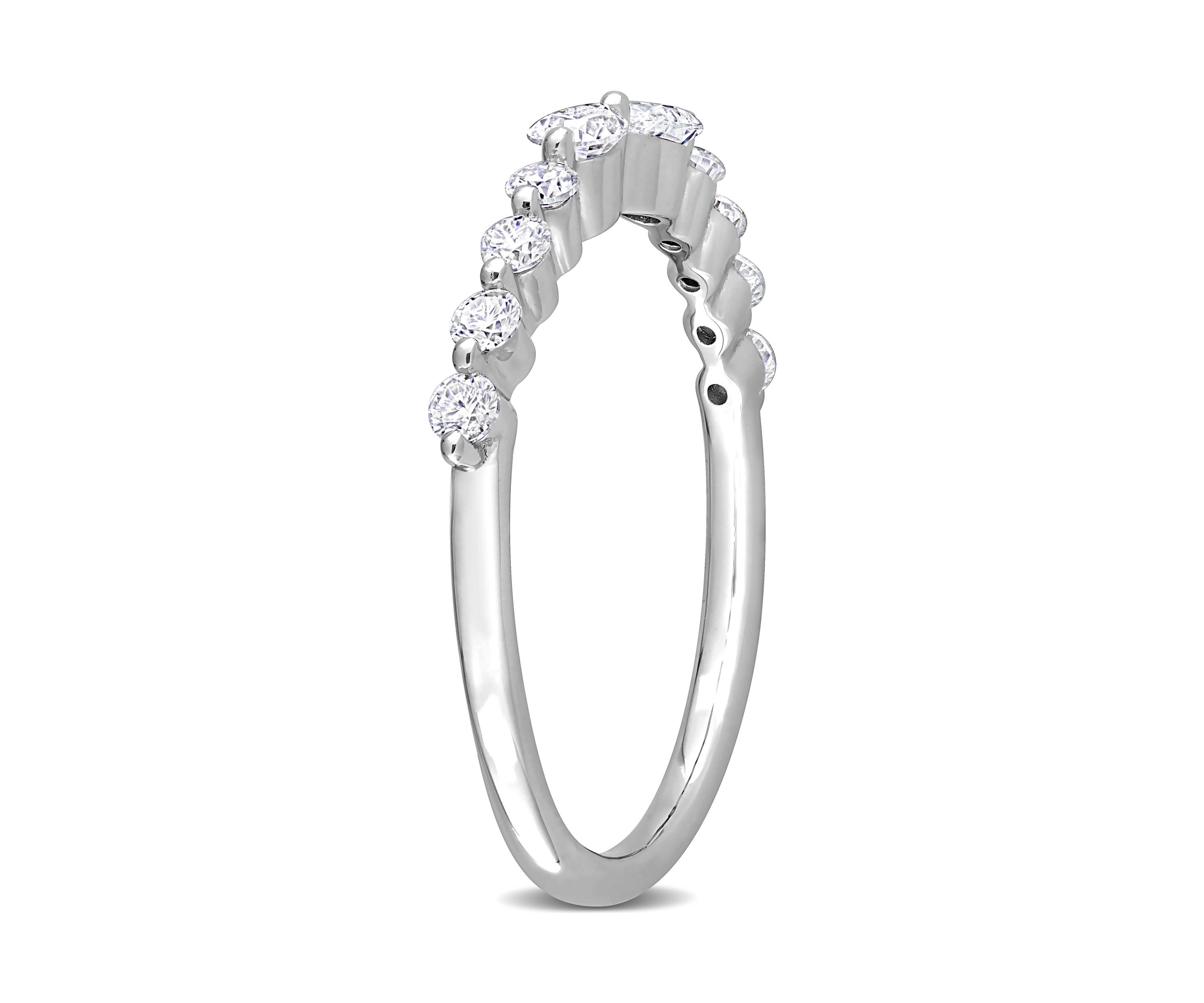 2/5 ct. t.w. Created Moissanite Semi-Eternity Ring in Sterling Silver