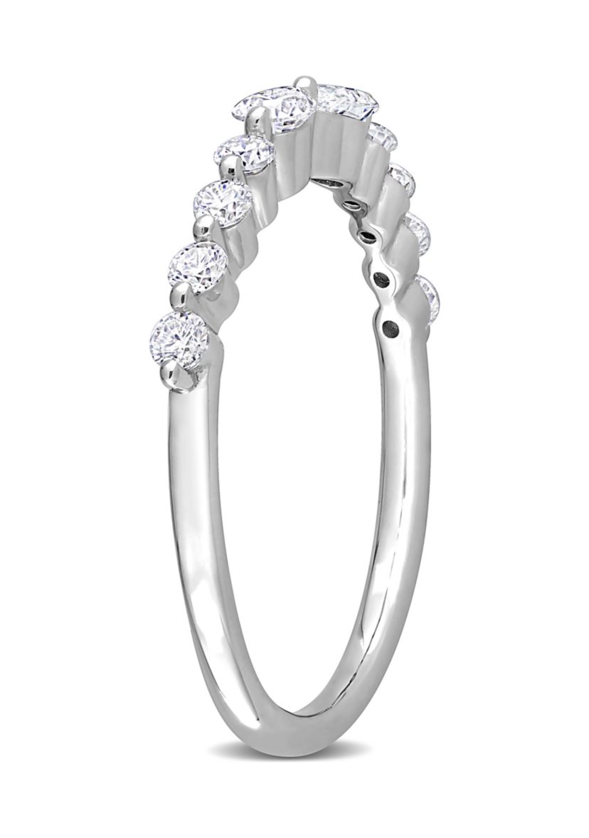 2/5 ct. t.w. Created Moissanite Semi-Eternity Ring in Sterling Silver