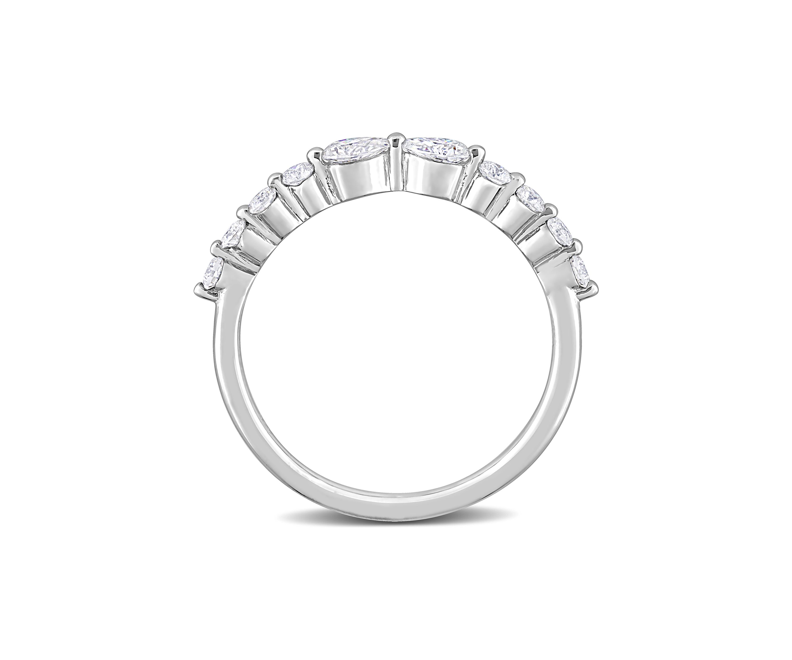 2/5 ct. t.w. Created Moissanite Semi-Eternity Ring in Sterling Silver