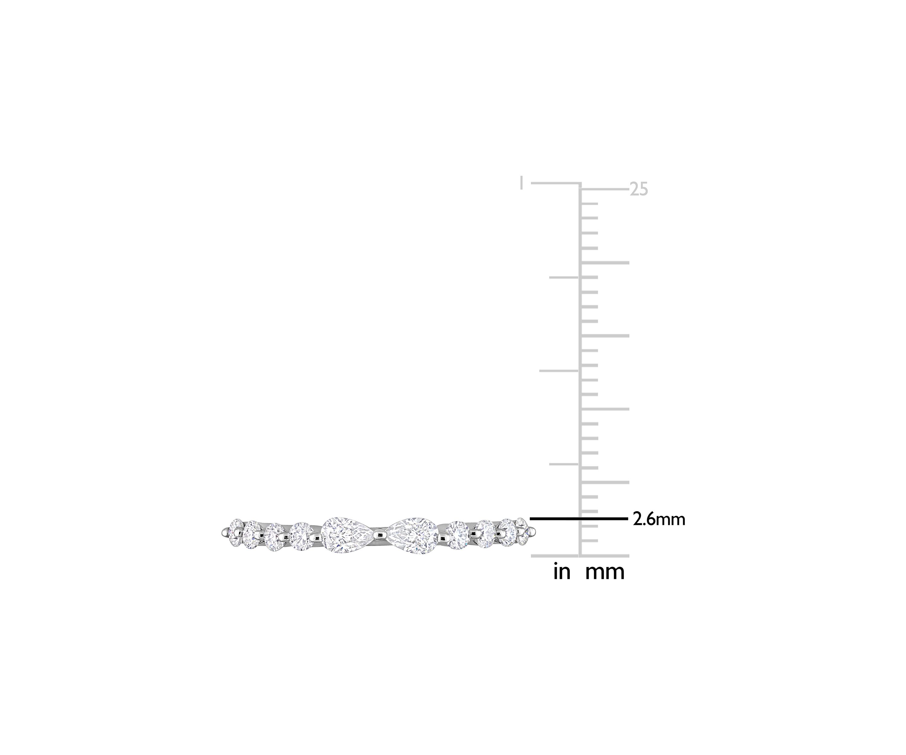 2/5 ct. t.w. Created Moissanite Semi-Eternity Ring in Sterling Silver