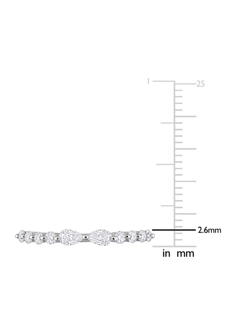2/5 ct. t.w. Created Moissanite Semi-Eternity Ring in Sterling Silver