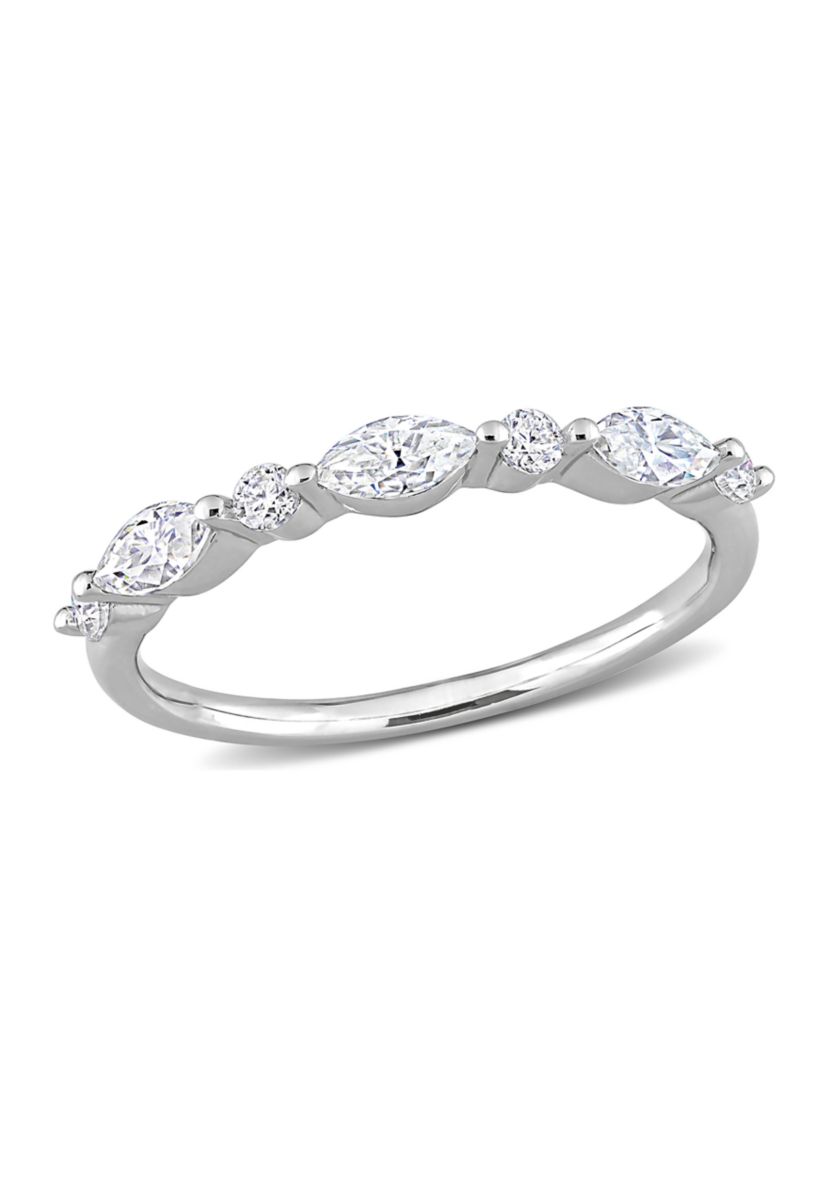 1/2 ct. t.w. Created Moissanite Semi-Eternity Ring in Sterling Silver