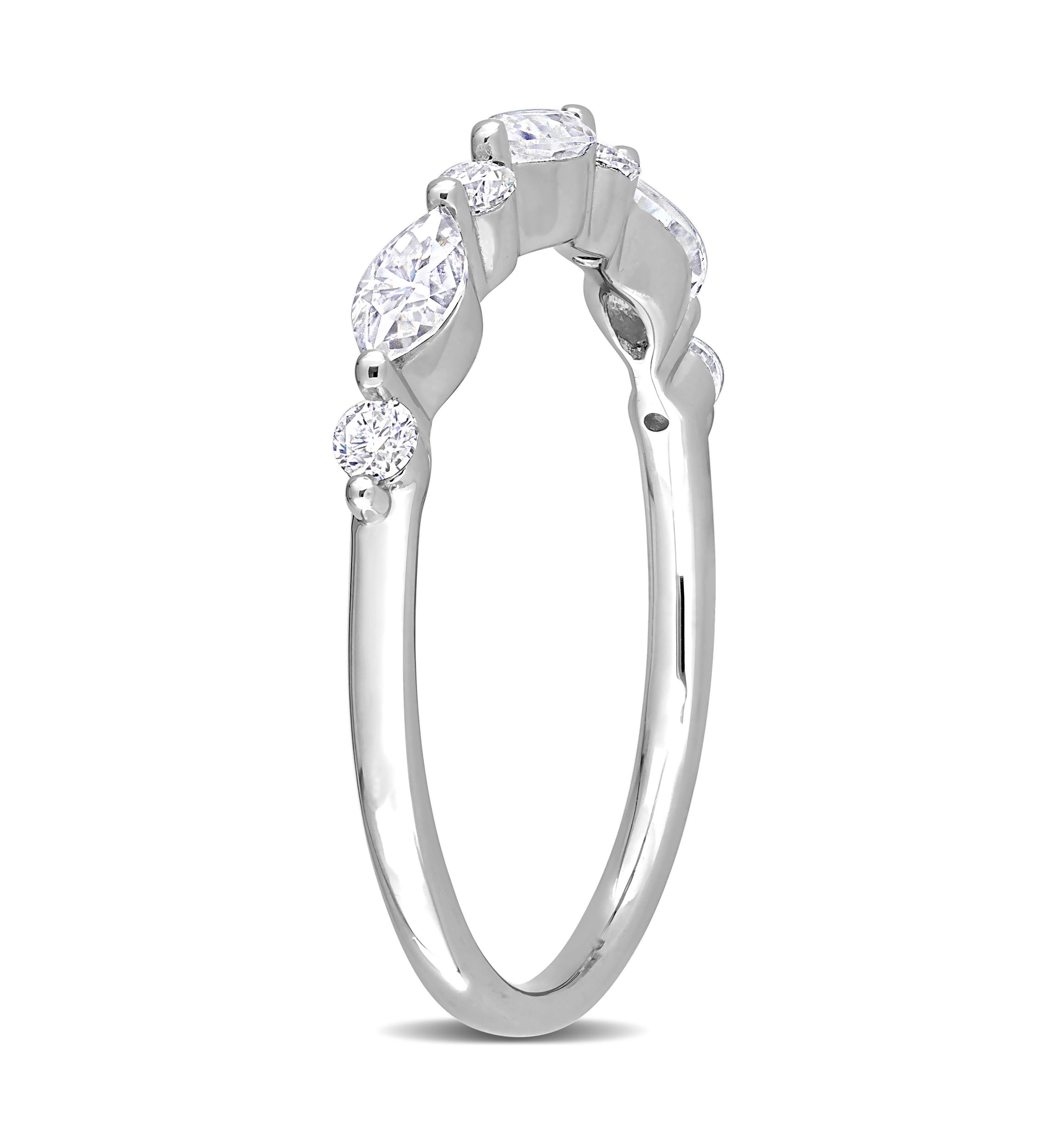 1/2 ct. t.w. Created Moissanite Semi-Eternity Ring in Sterling Silver