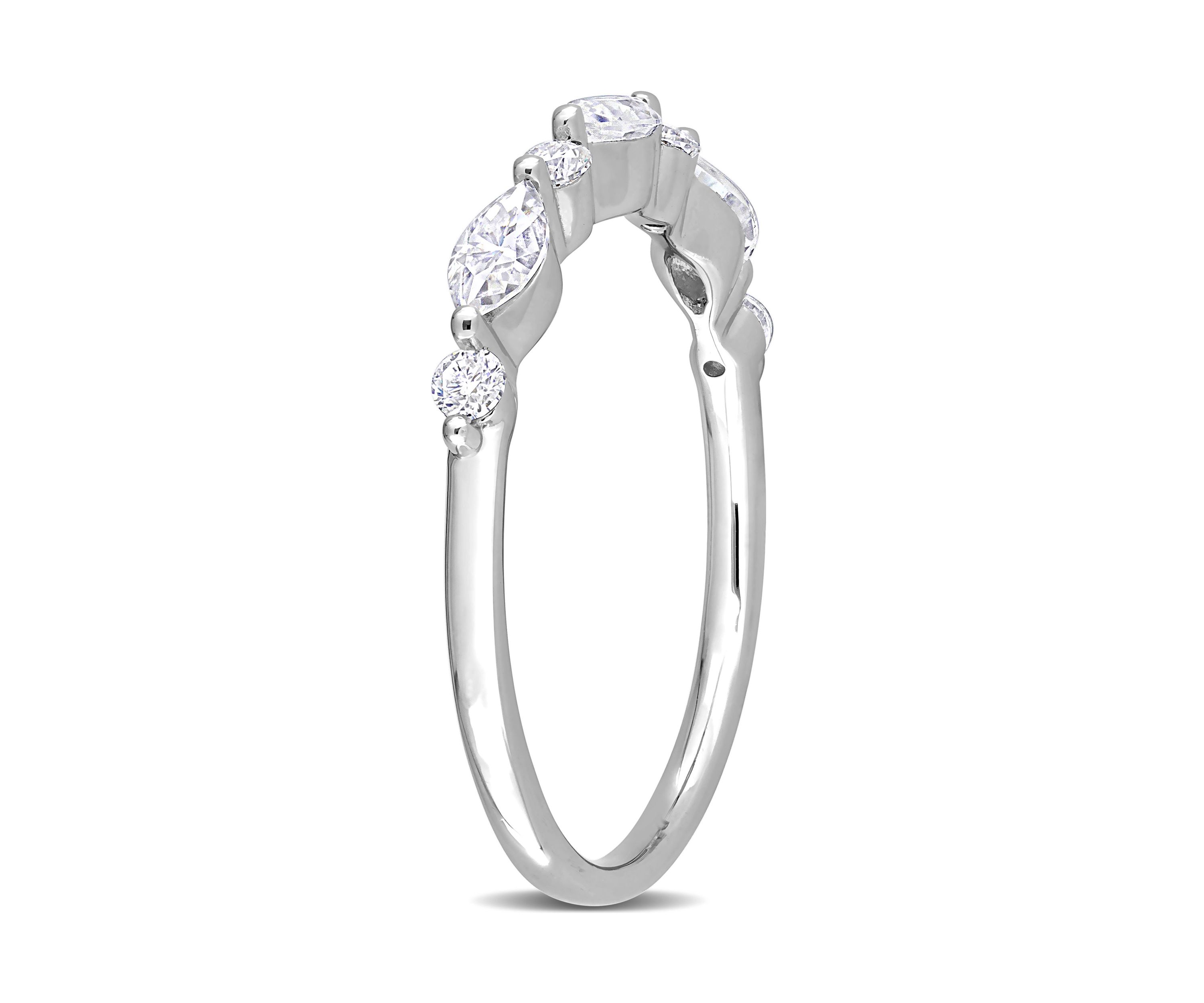 1/2 ct. t.w. Created Moissanite Semi-Eternity Ring in Sterling Silver