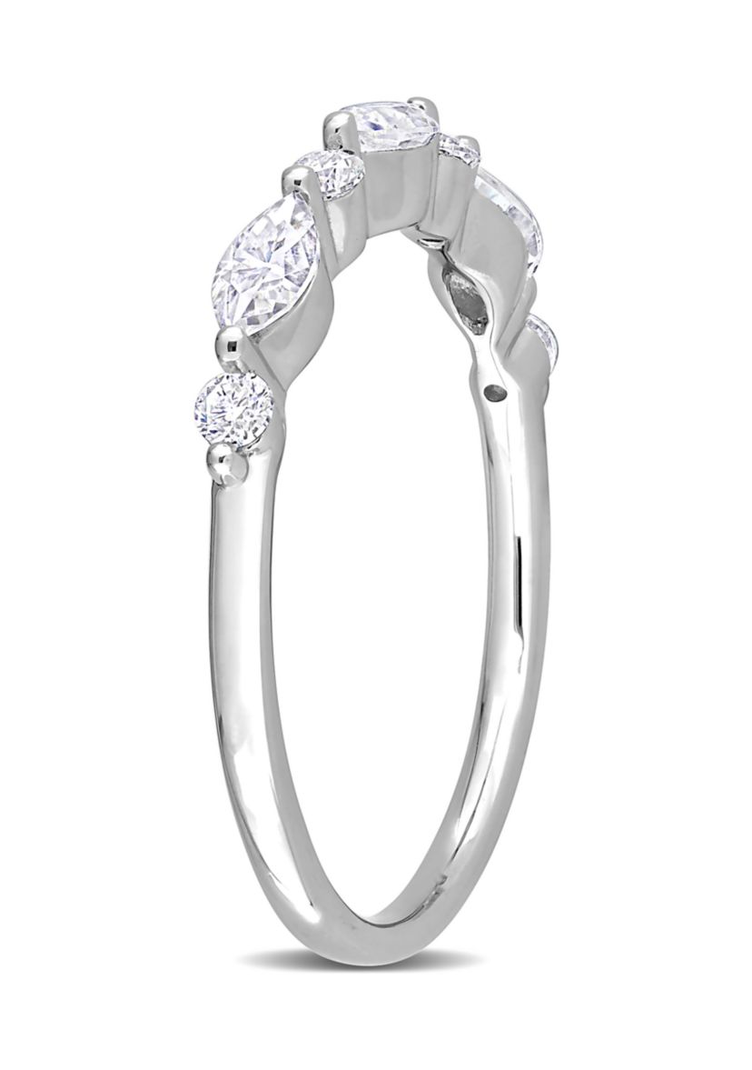 1/2 ct. t.w. Created Moissanite Semi-Eternity Ring in Sterling Silver