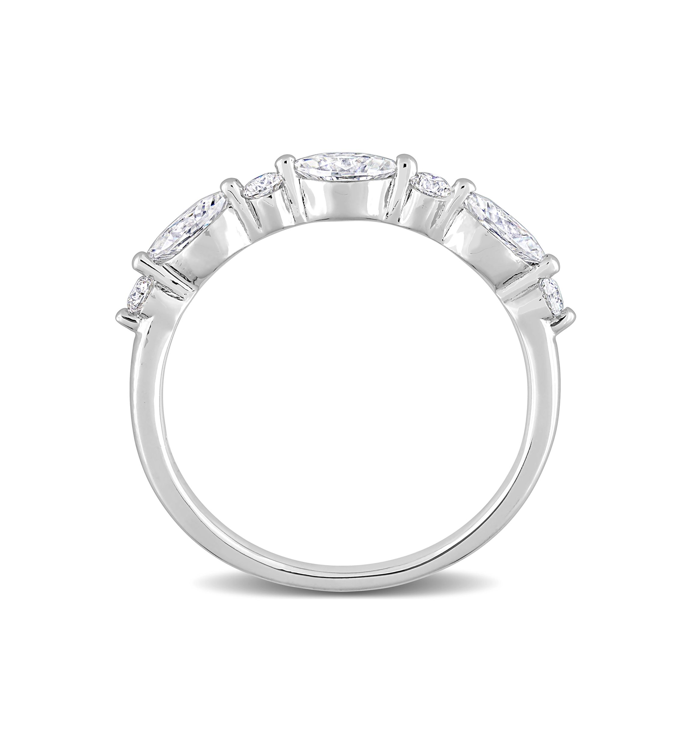 1/2 ct. t.w. Created Moissanite Semi-Eternity Ring in Sterling Silver