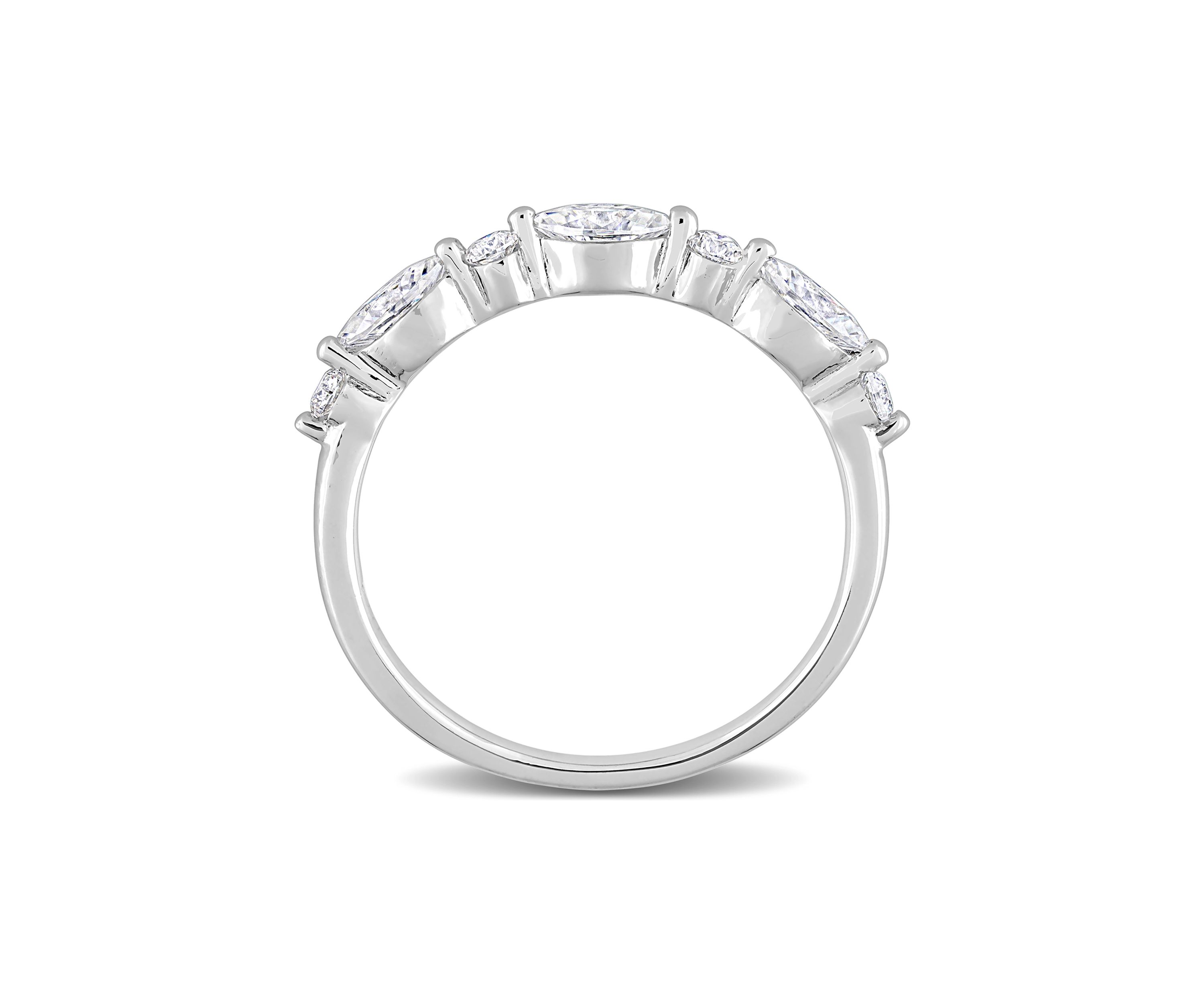 1/2 ct. t.w. Created Moissanite Semi-Eternity Ring in Sterling Silver