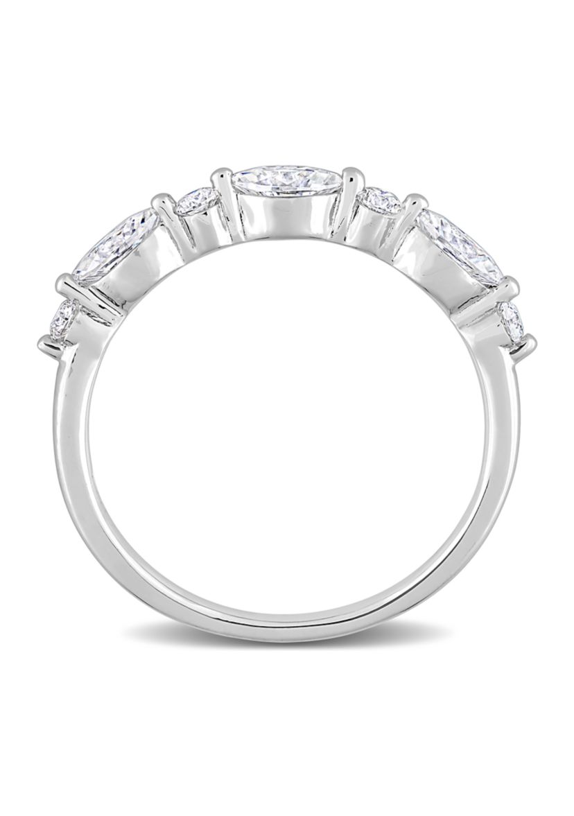 1/2 ct. t.w. Created Moissanite Semi-Eternity Ring in Sterling Silver