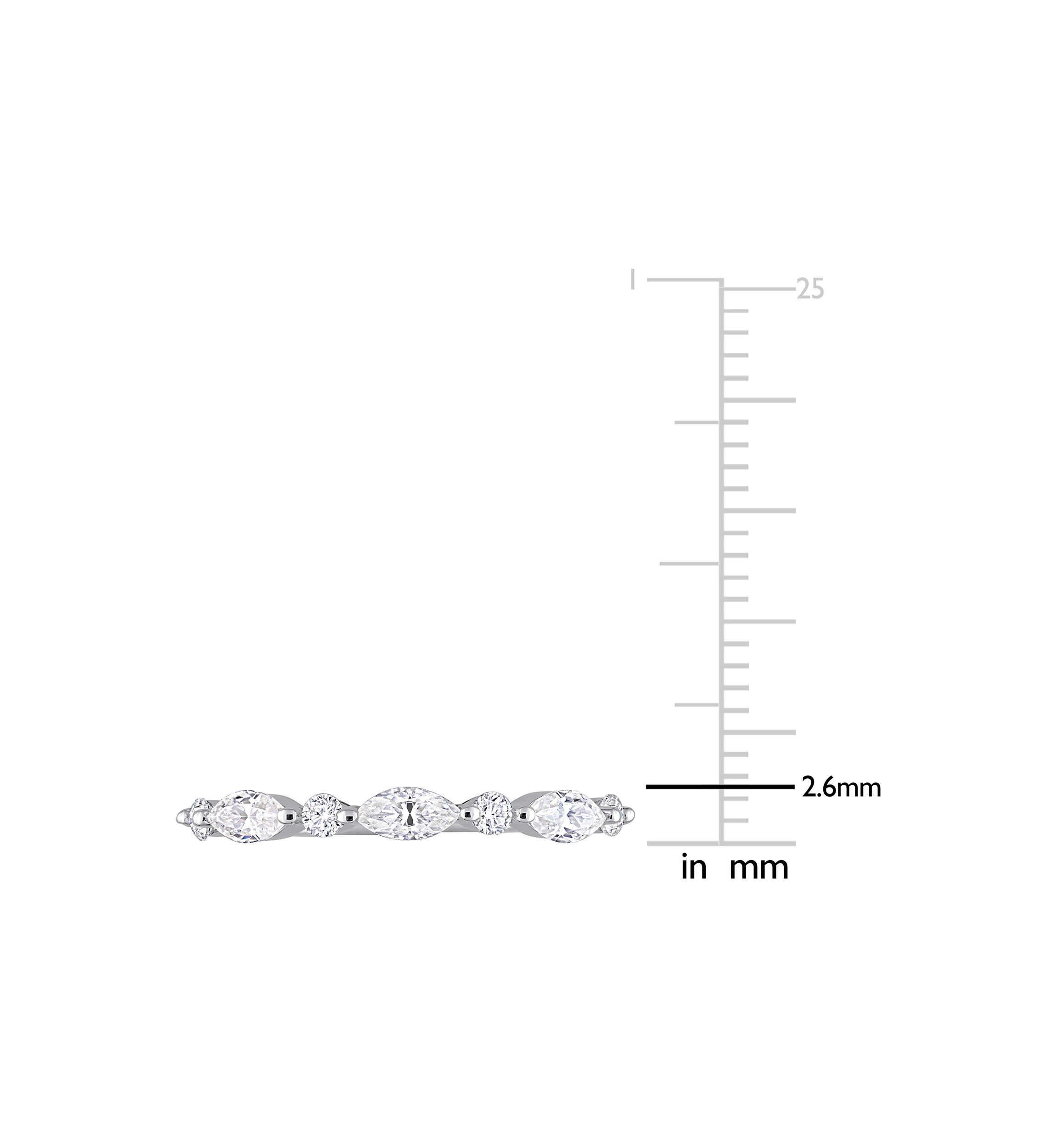 1/2 ct. t.w. Created Moissanite Semi-Eternity Ring in Sterling Silver