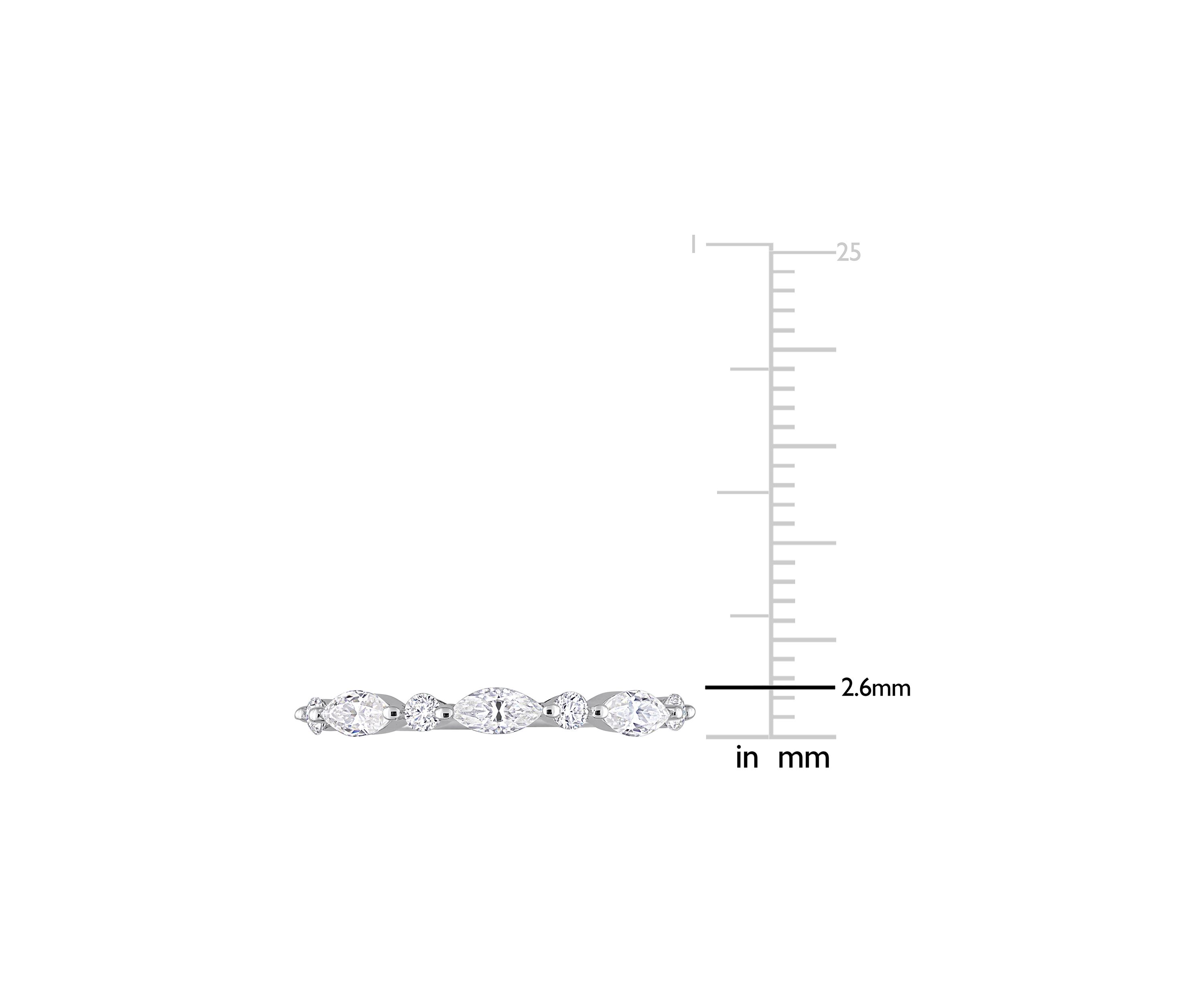 1/2 ct. t.w. Created Moissanite Semi-Eternity Ring in Sterling Silver