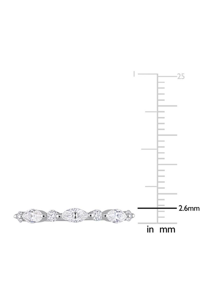 1/2 ct. t.w. Created Moissanite Semi-Eternity Ring in Sterling Silver