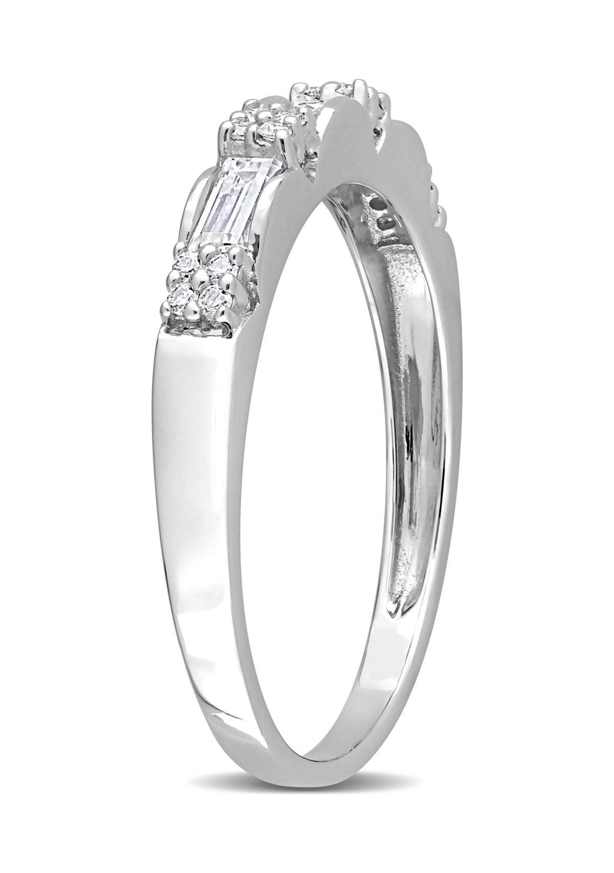 3/8 ct. t.w. Created Moissanite Semi-Eternity Ring in Sterling Silver