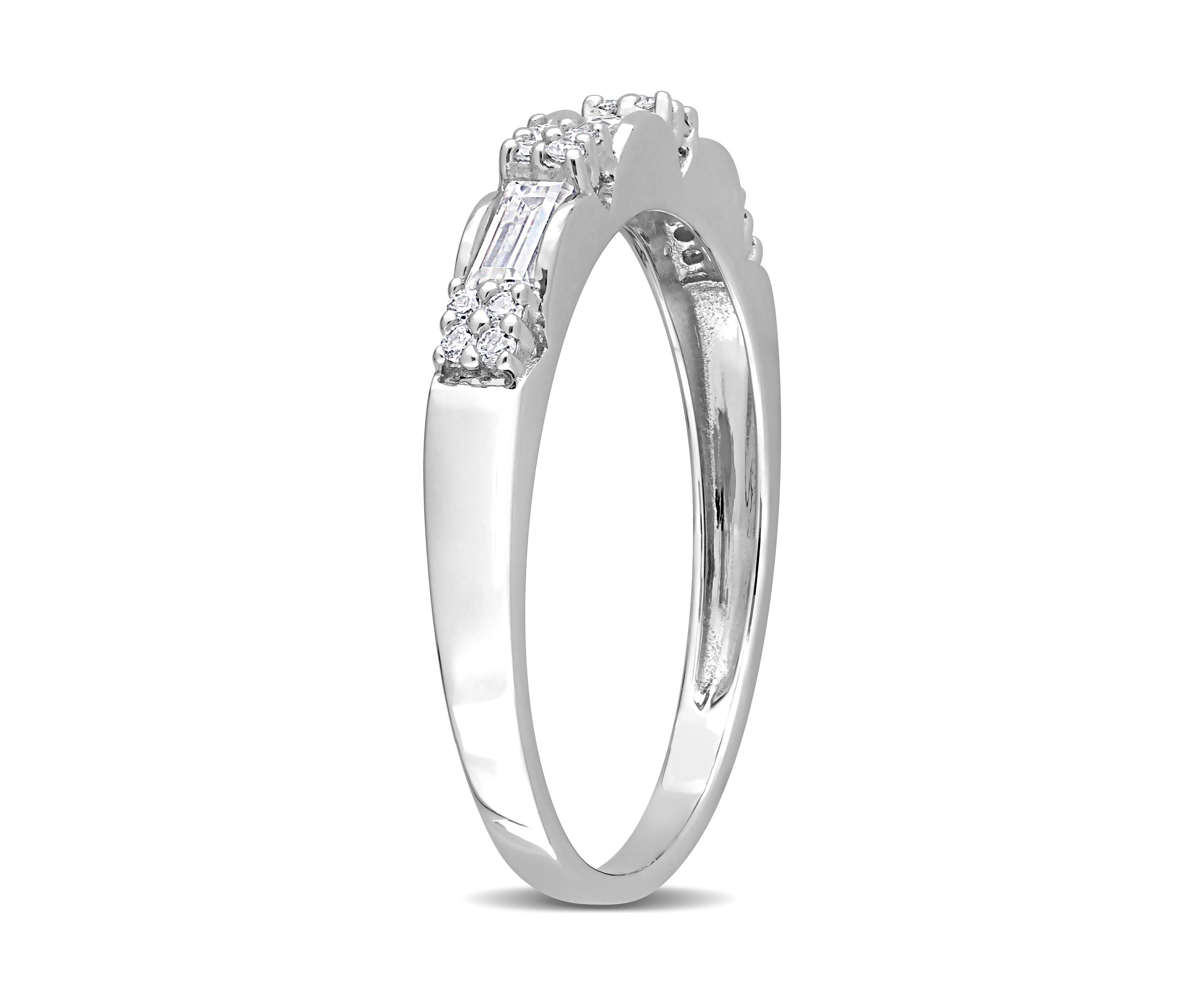 3/8 ct. t.w. Created Moissanite Semi-Eternity Ring in Sterling Silver