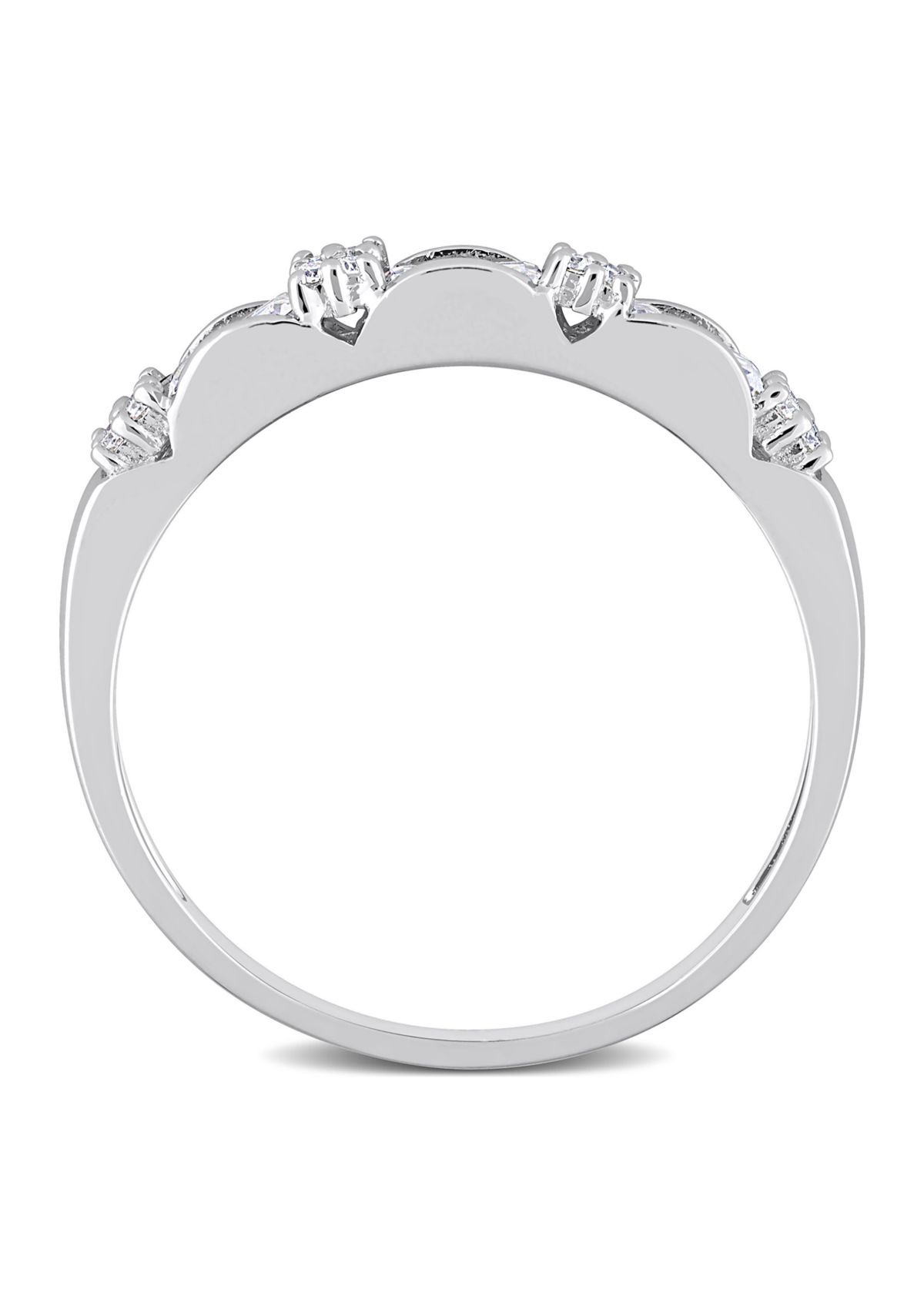 3/8 ct. t.w. Created Moissanite Semi-Eternity Ring in Sterling Silver