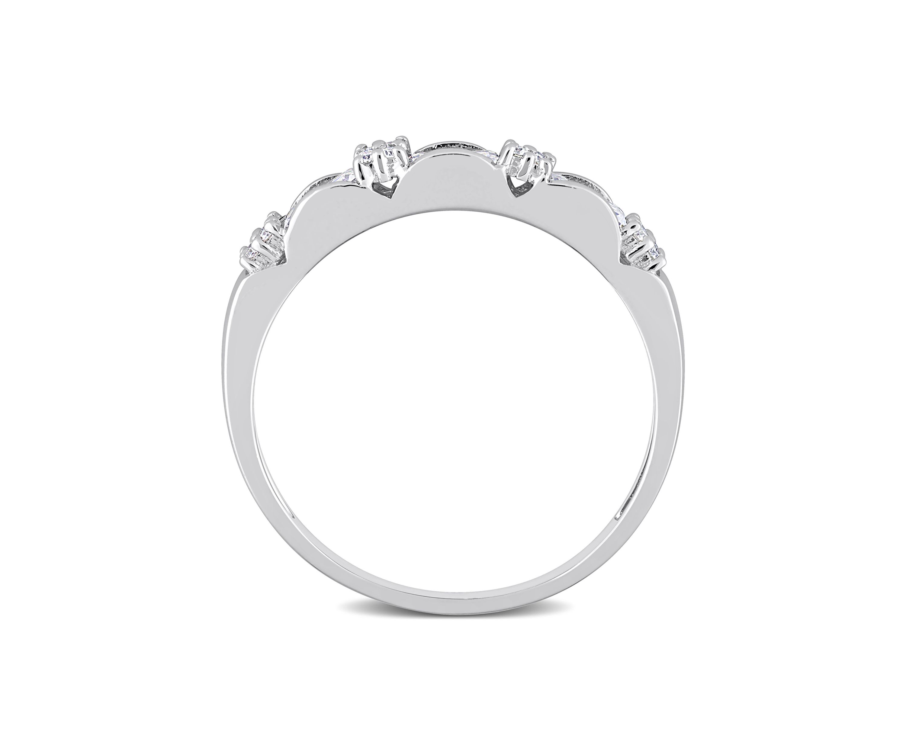 3/8 ct. t.w. Created Moissanite Semi-Eternity Ring in Sterling Silver