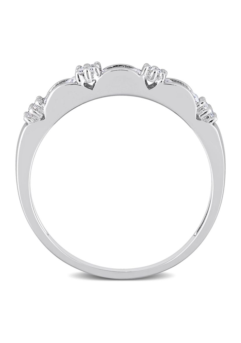 3/8 ct. t.w. Created Moissanite Semi-Eternity Ring in Sterling Silver
