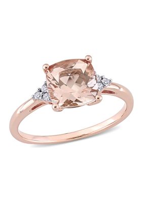 Belk & Co 2 ct. t.w. Morganite and 1/10 ct. t.w. Diamond Accent Engagement Ring in 14k Rose Gold