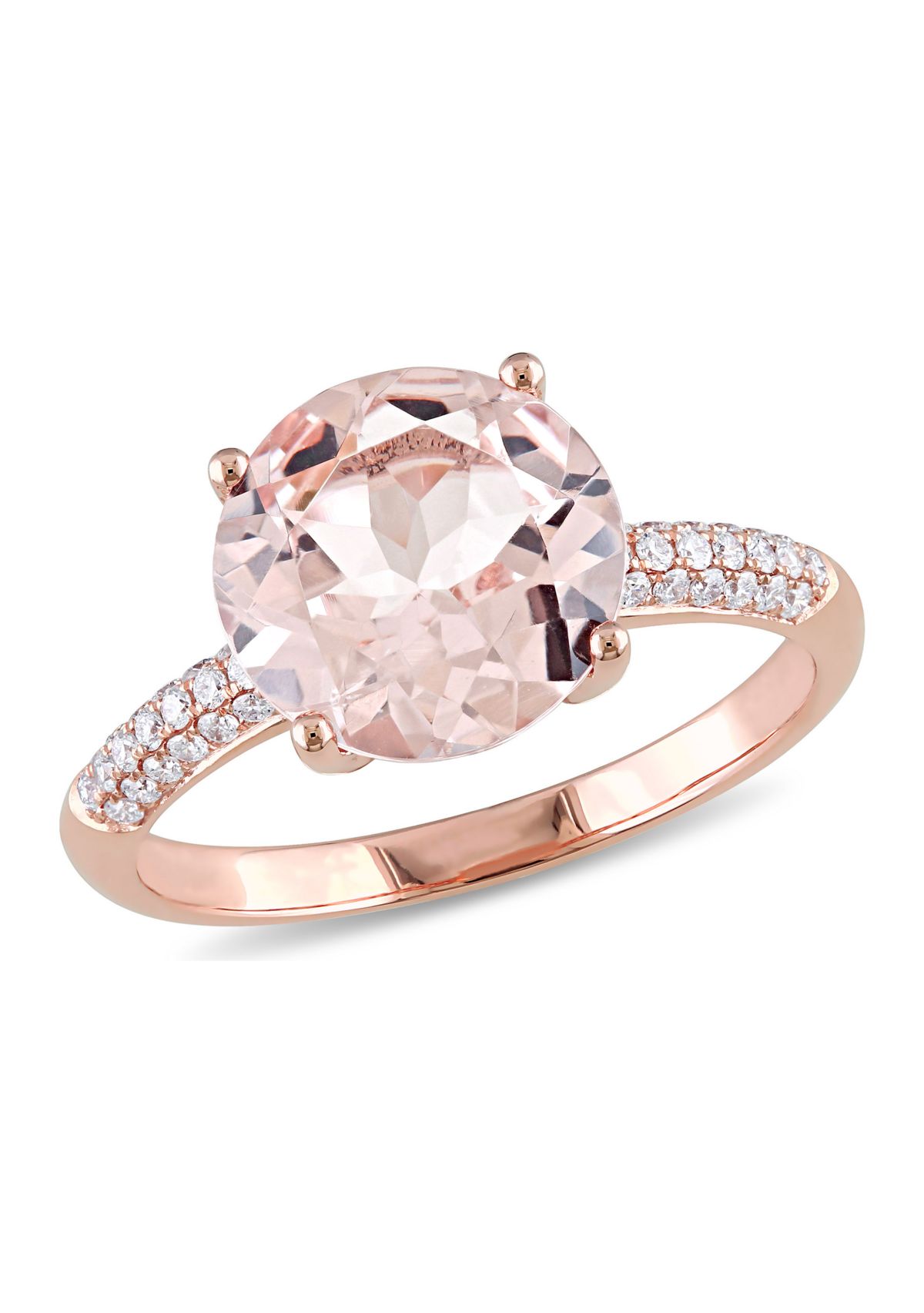 3 ct. t.w. Morganite and 1/5 ct. t.w. Diamond Engagement Ring in 14k Rose Gold