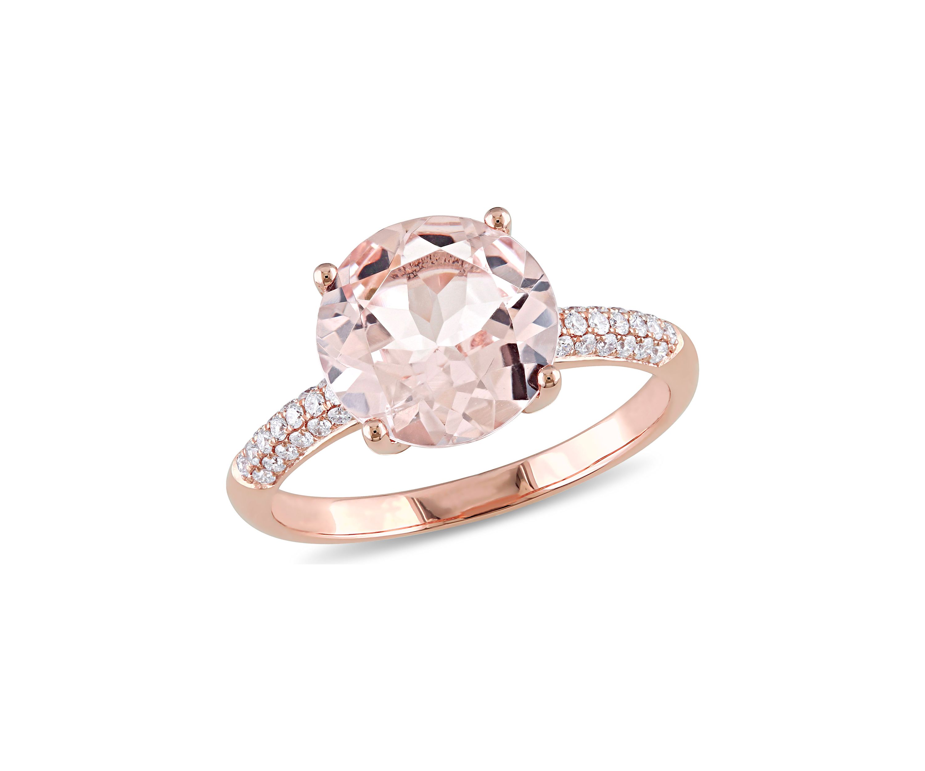 3 ct. t.w. Morganite and 1/5 ct. t.w. Diamond Engagement Ring in 14k Rose Gold