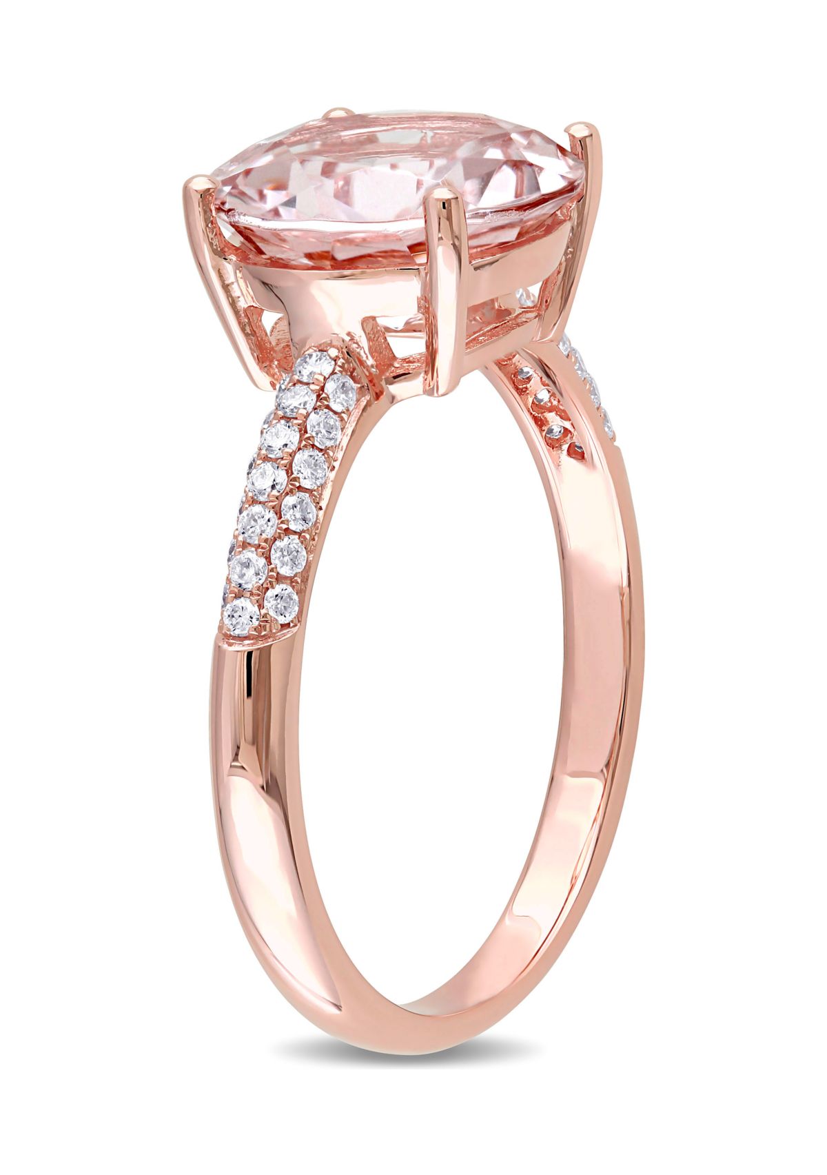 3 ct. t.w. Morganite and 1/5 ct. t.w. Diamond Engagement Ring in 14k Rose Gold