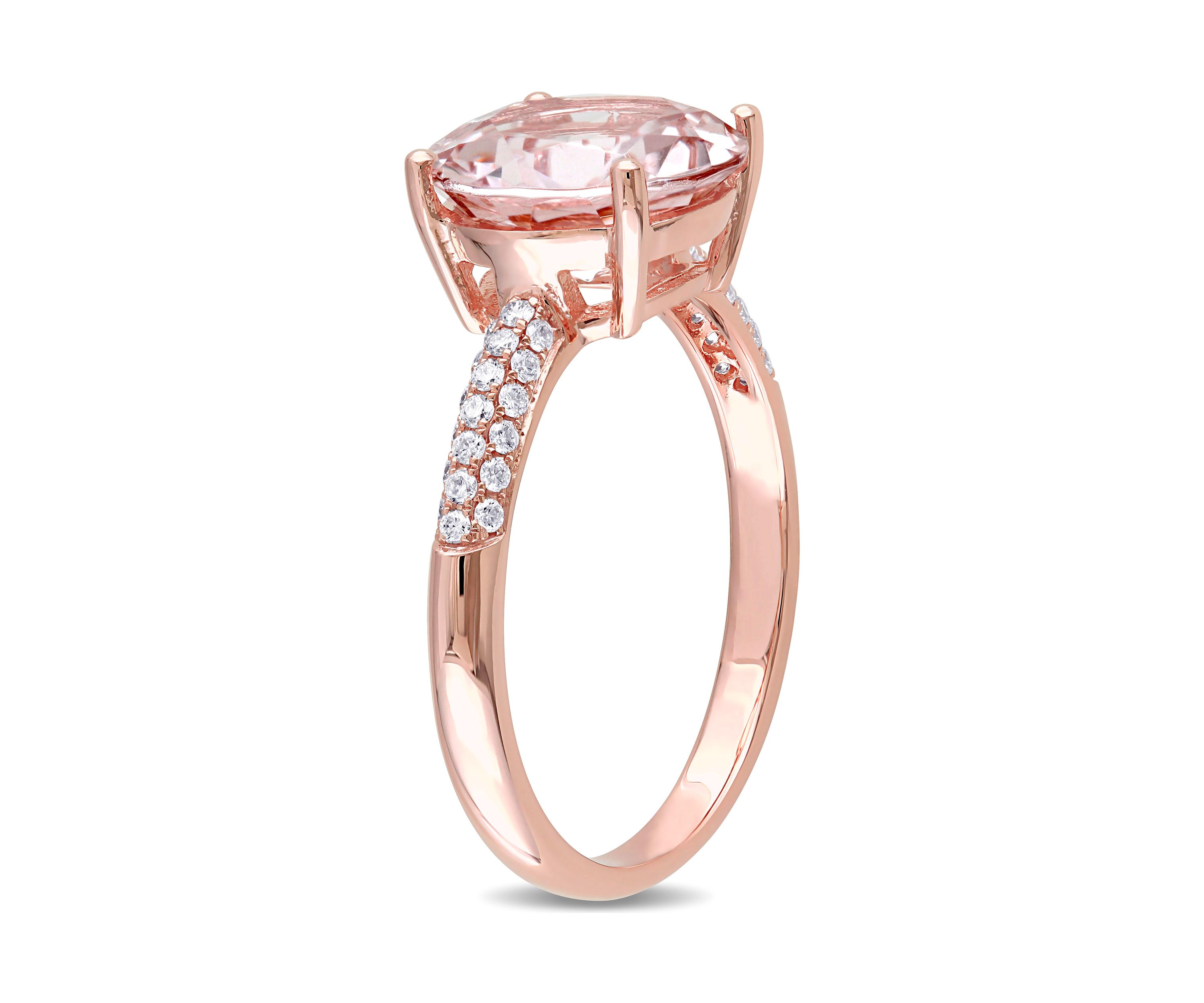 3 ct. t.w. Morganite and 1/5 ct. t.w. Diamond Engagement Ring in 14k Rose Gold
