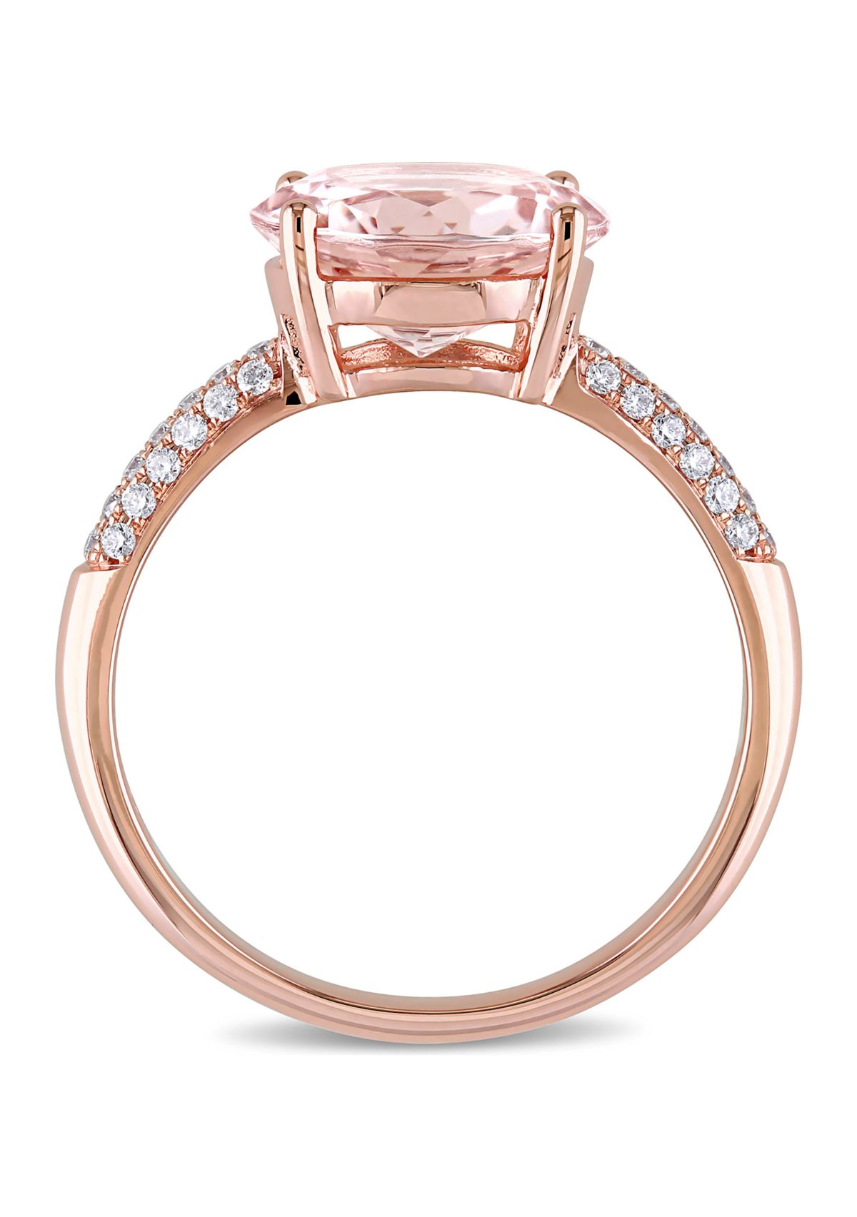 3 ct. t.w. Morganite and 1/5 ct. t.w. Diamond Engagement Ring in 14k Rose Gold