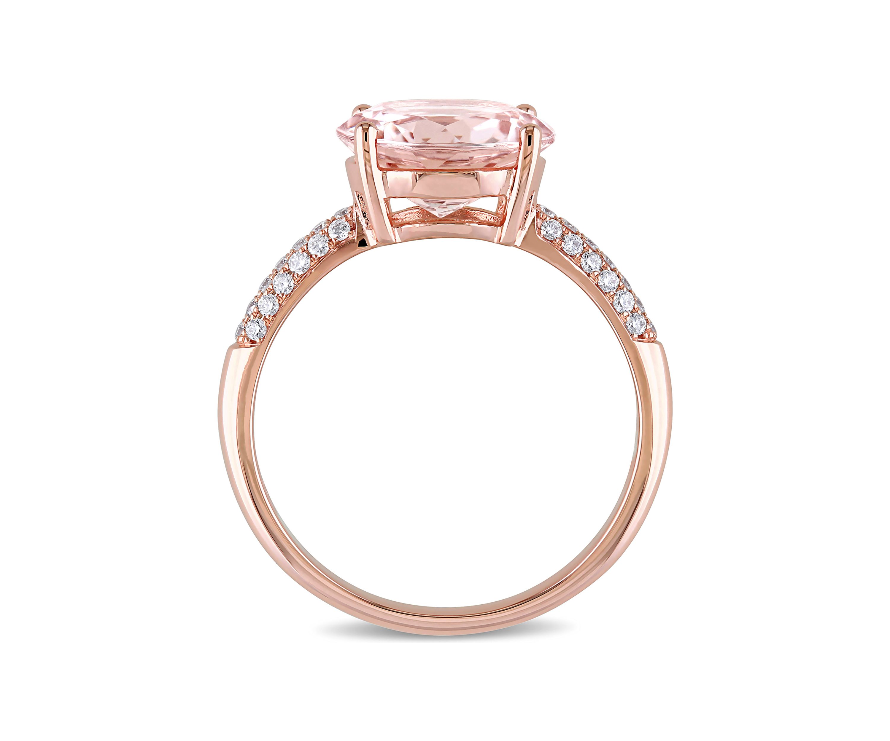 3 ct. t.w. Morganite and 1/5 ct. t.w. Diamond Engagement Ring in 14k Rose Gold