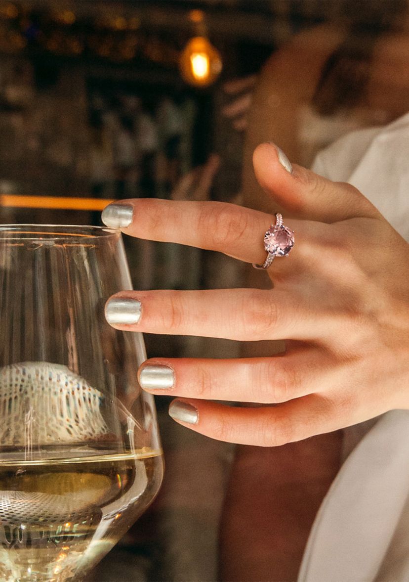 3 ct. t.w. Morganite and 1/5 ct. t.w. Diamond Engagement Ring in 14k Rose Gold