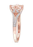 1.14 ct. t.w. Morganite and 1/5 ct. t.w. Diamond Engagement Ring in 14k Rose Gold