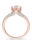 1.14 ct. t.w. Morganite and 1/5 ct. t.w. Diamond Engagement Ring in 14k Rose Gold