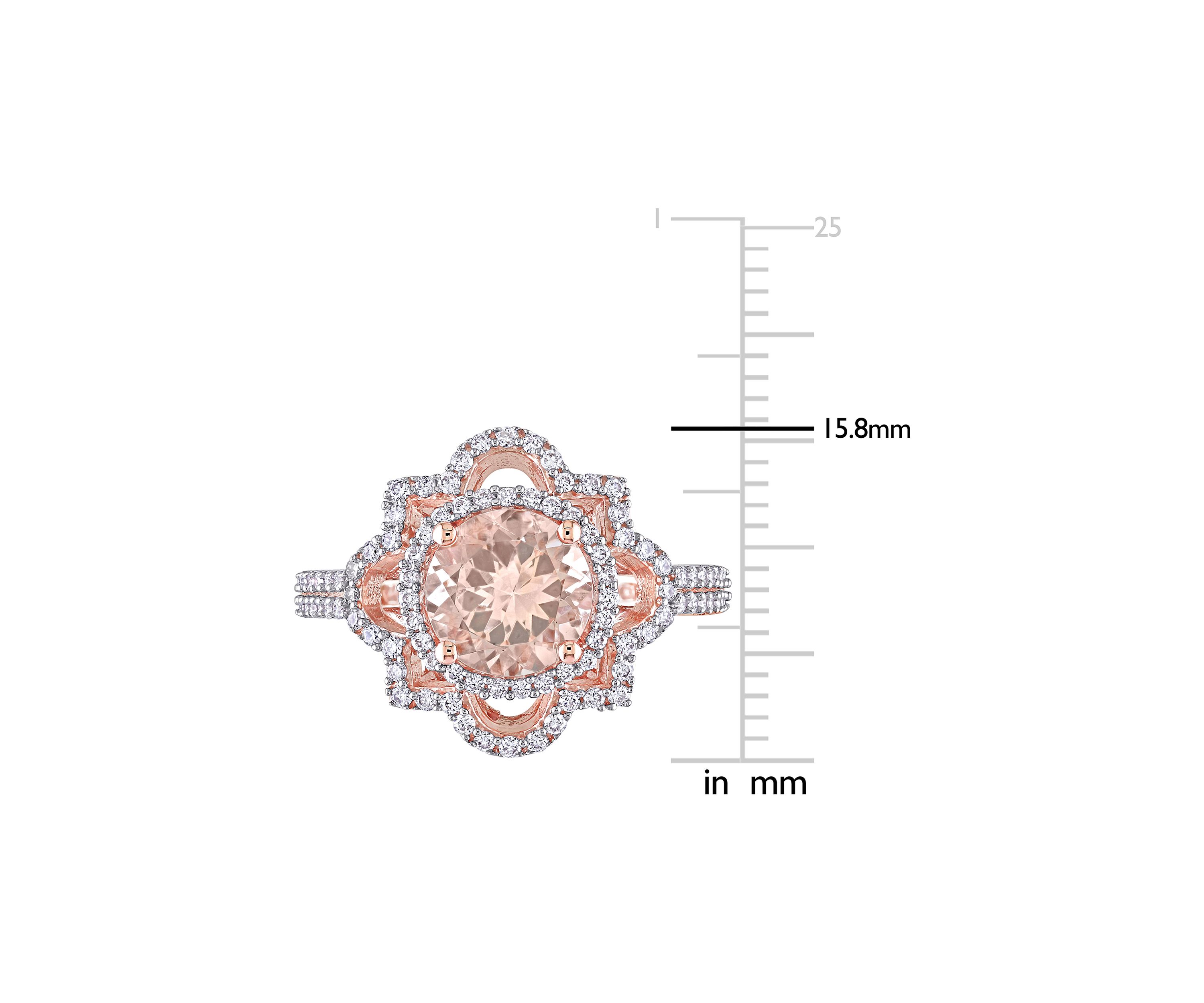 1.75 ct. t.w. Morganite and 1/2 ct. t.w. Diamond Quatrefoil Ring in 14k Rose Gold