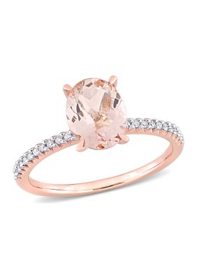 Belk & Co 1.68 Ct. T.w. Morganite And Diamond Accent Ring In 10K Rose Gold