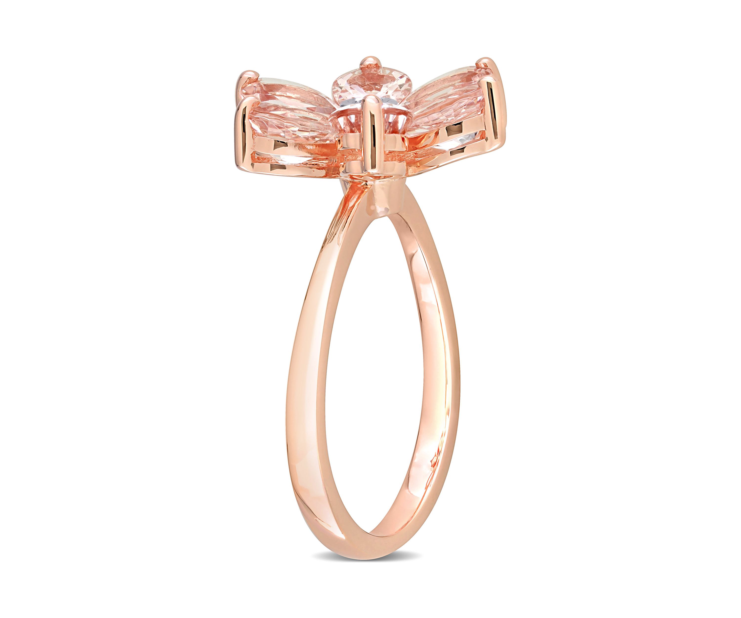 2.37 ct. t.w. Morganite and Diamond Accent Floral Ring in 10k Rose Gold