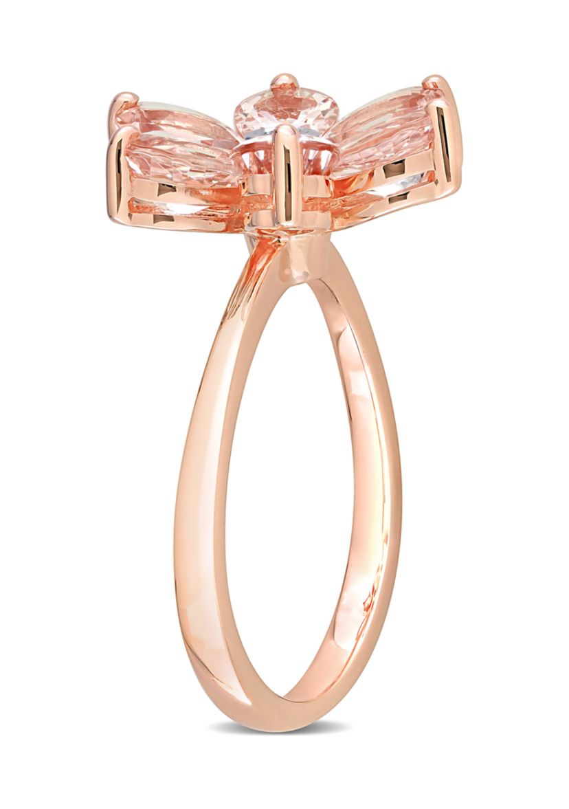 2.37 ct. t.w. Morganite and Diamond Accent Floral Ring in 10k Rose Gold