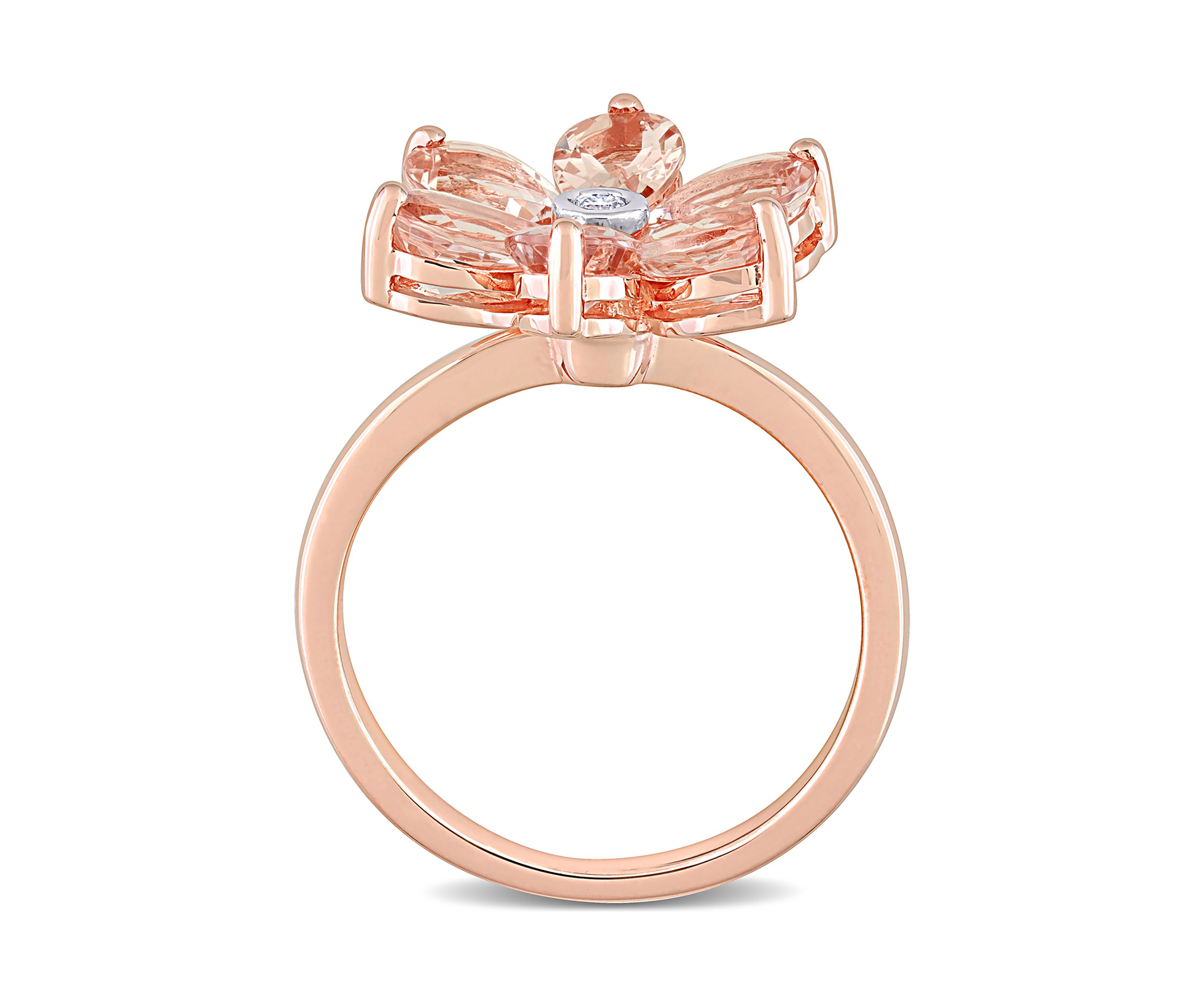 2.37 ct. t.w. Morganite and Diamond Accent Floral Ring in 10k Rose Gold