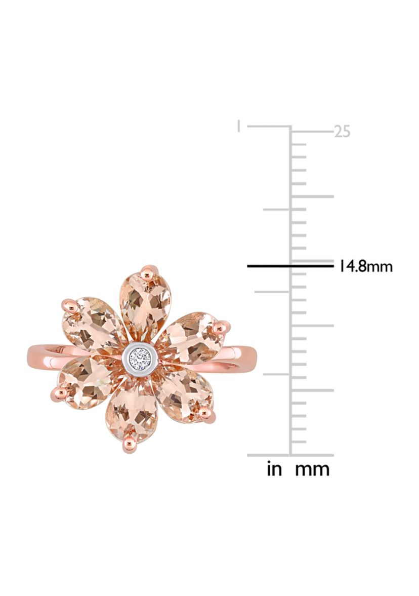 2.37 ct. t.w. Morganite and Diamond Accent Floral Ring in 10k Rose Gold