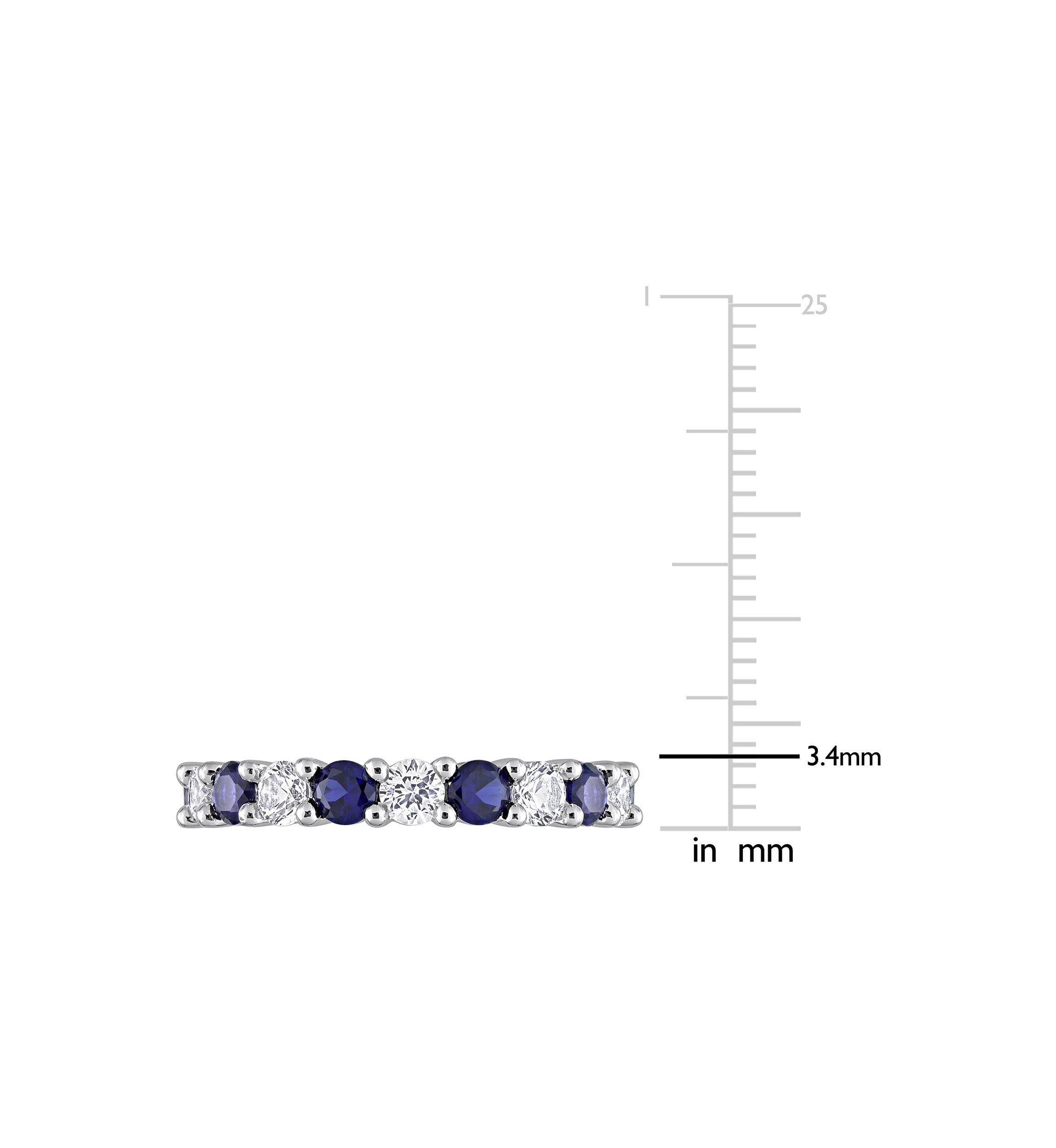 Lab Created 3.5 ct. t.w. Created Blue and White Sapphire Full Eternity Band in Sterling Silver