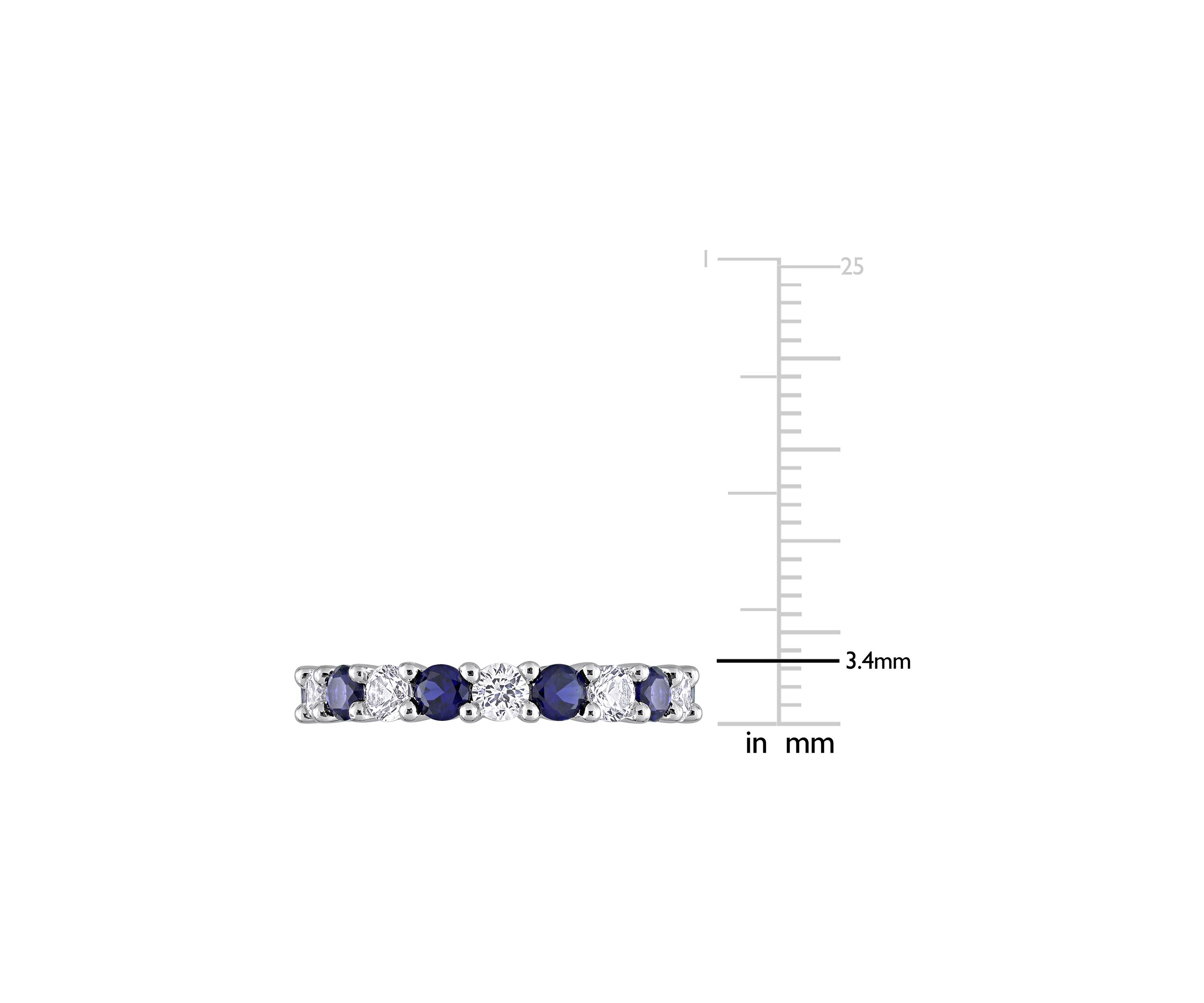 Lab Created 3.5 ct. t.w. Created Blue and White Sapphire Full Eternity Band in Sterling Silver