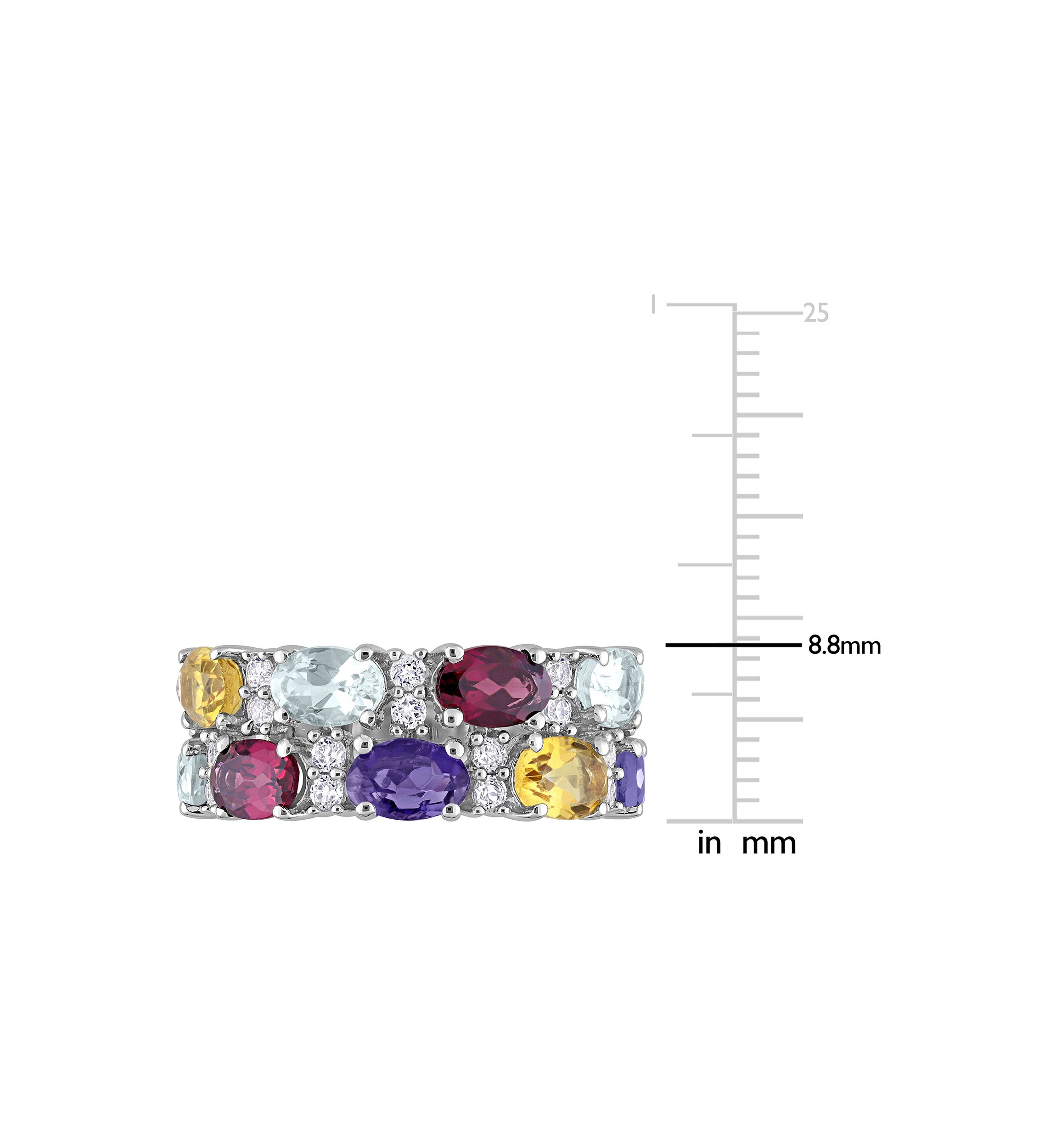 5 ct. t.w. Multi Gemstone Cluster Ring in Sterling Silver