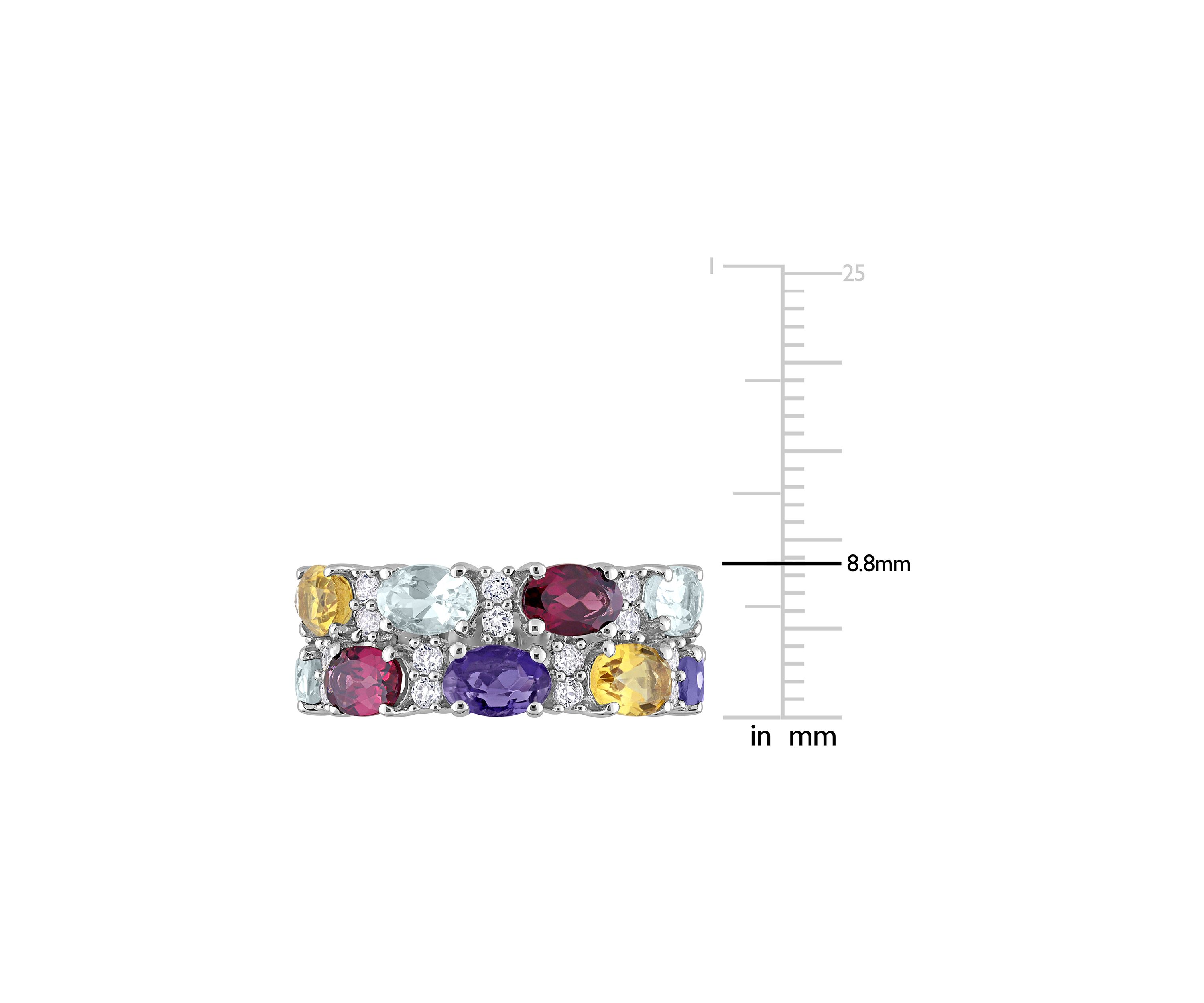 5 ct. t.w. Multi Gemstone Cluster Ring in Sterling Silver