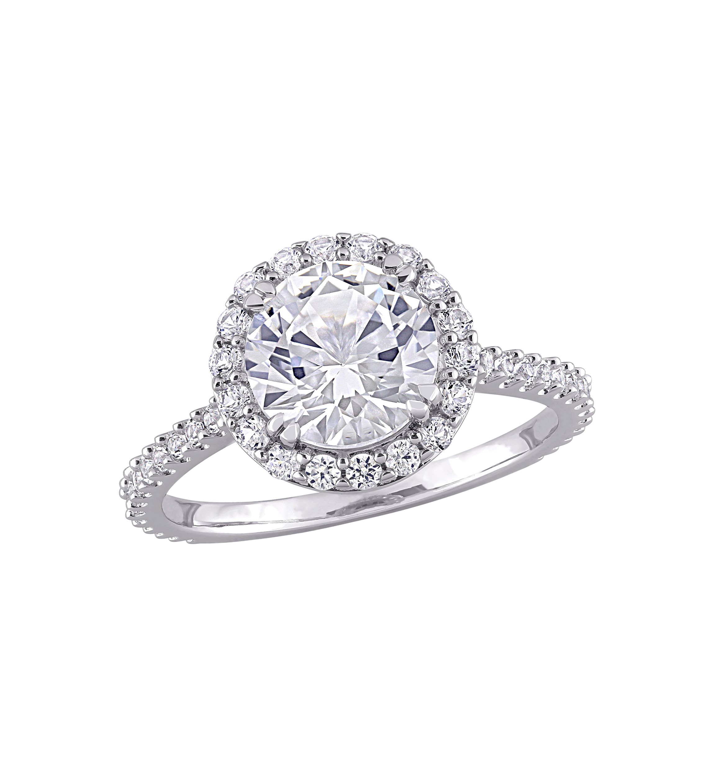 Lab Created 3 ct. t.w. Created White Sapphire Halo Ring in Sterling Silver