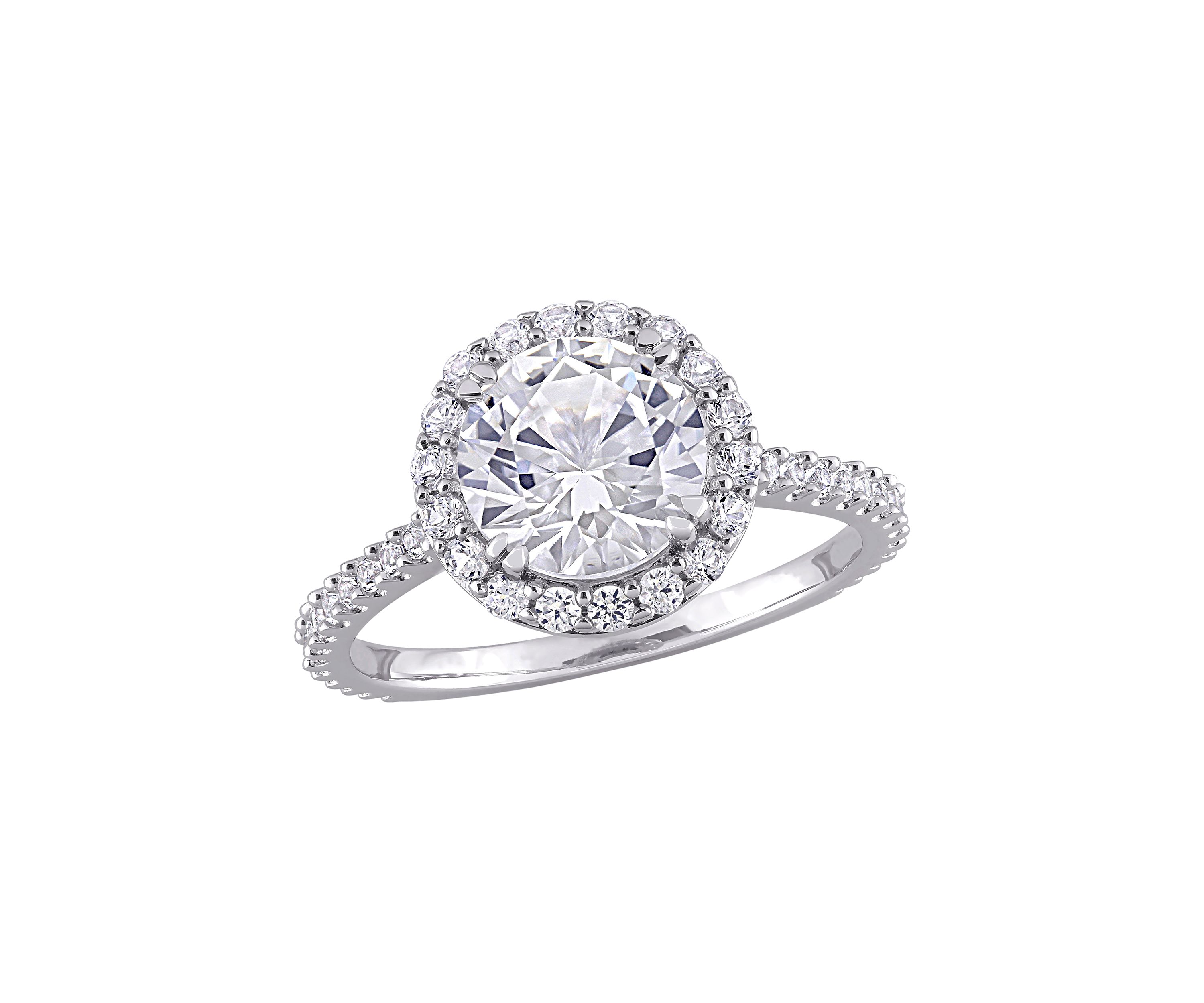 Lab Created 3 ct. t.w. Created White Sapphire Halo Ring in Sterling Silver