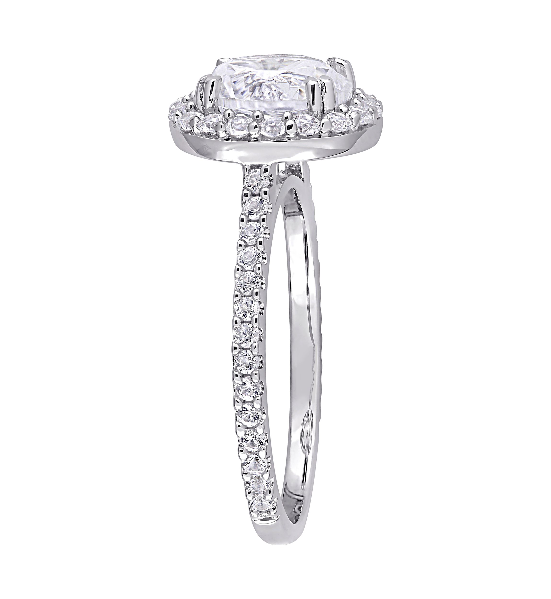 Lab Created 3 ct. t.w. Created White Sapphire Halo Ring in Sterling Silver